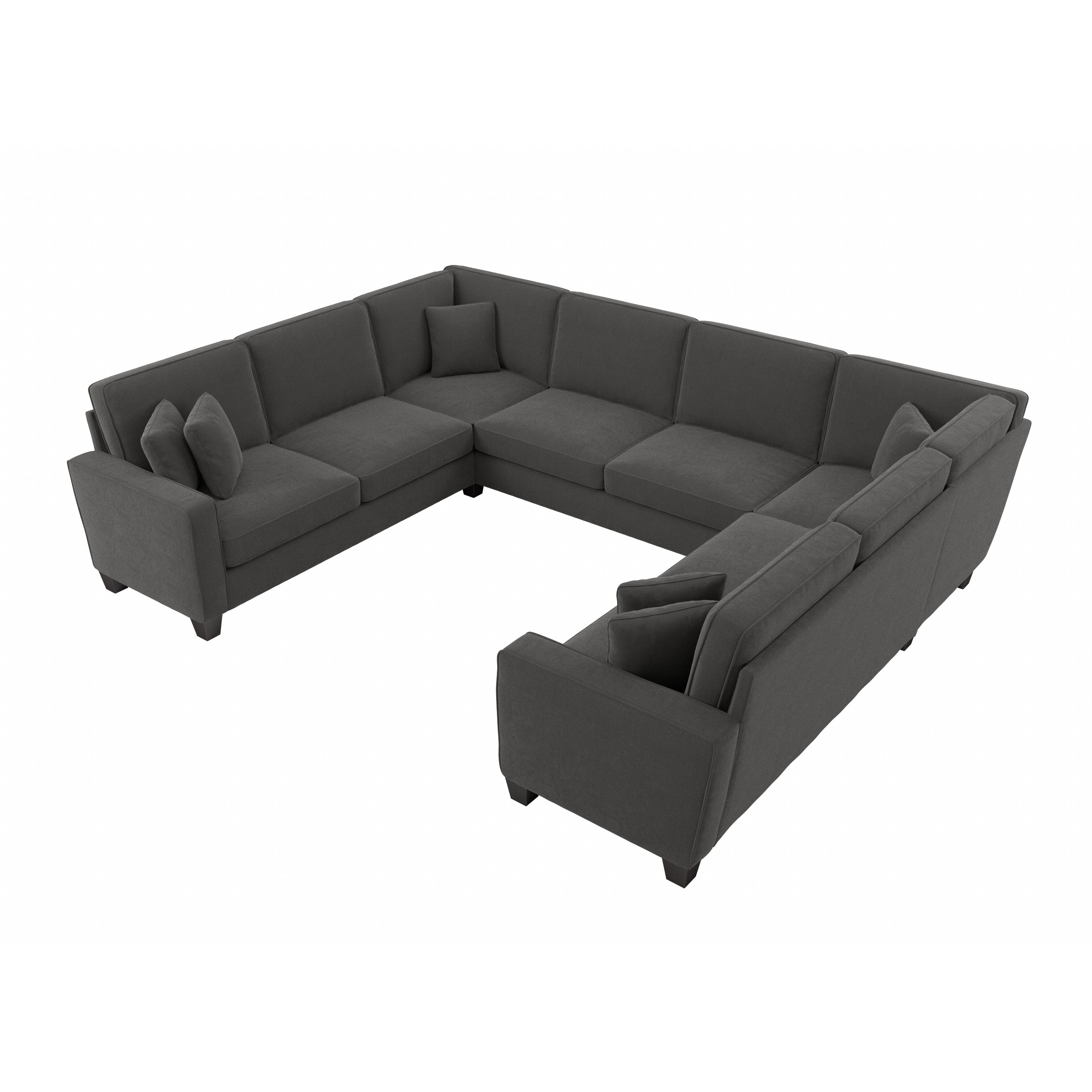 Shop Bush Furniture Stockton 125W U Shaped Sectional Couch 02 SNY123SCGH-03K #color_charcoal gray herringbone fabr