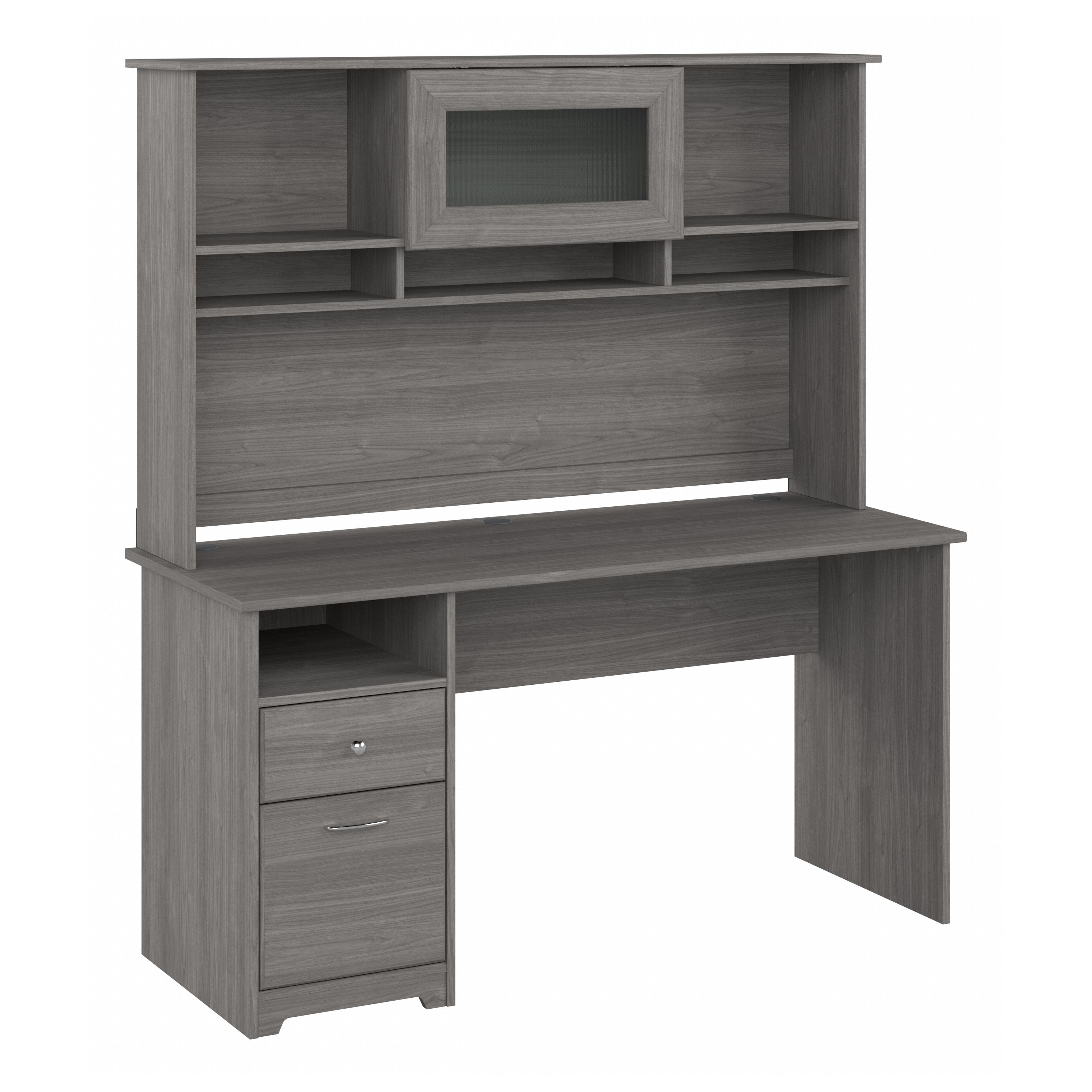 Shop Bush Furniture Cabot 60W Computer Desk with Hutch 02 CAB042MG #color_modern gray