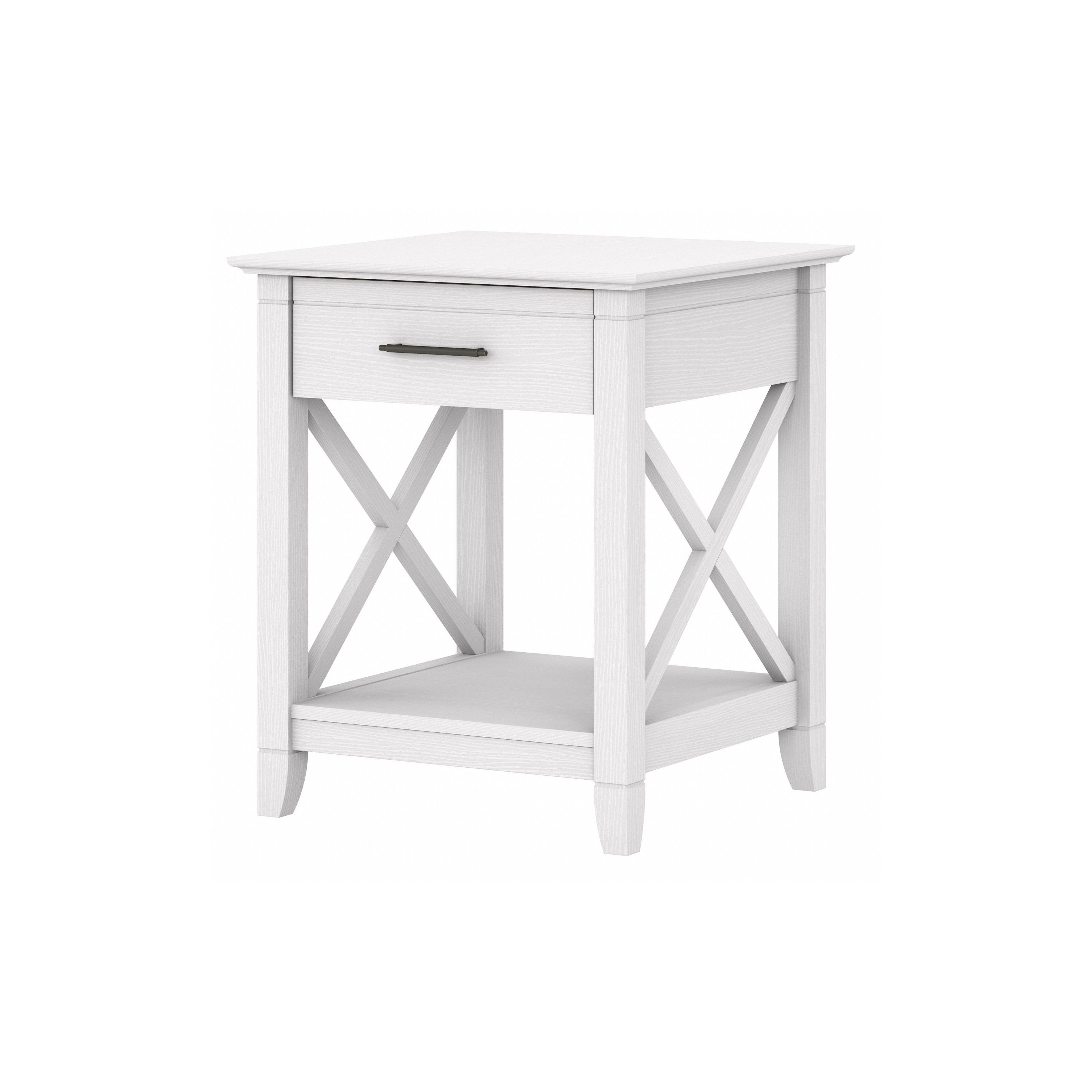 Shop Bush Furniture Key West End Table with Storage 02 KWT120WT-03 #color_pure white oak