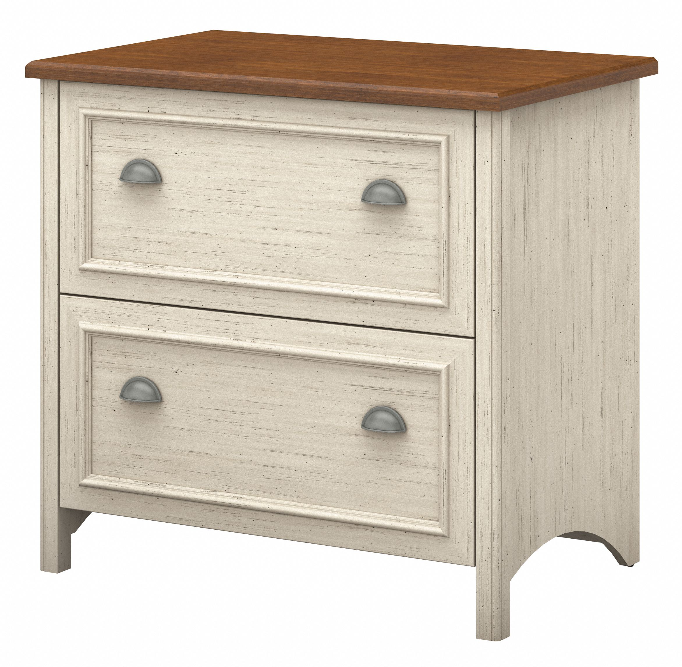 Shop Bush Furniture Fairview 2 Drawer Lateral File Cabinet 02 WC53284-03 #color_antique white/tea maple