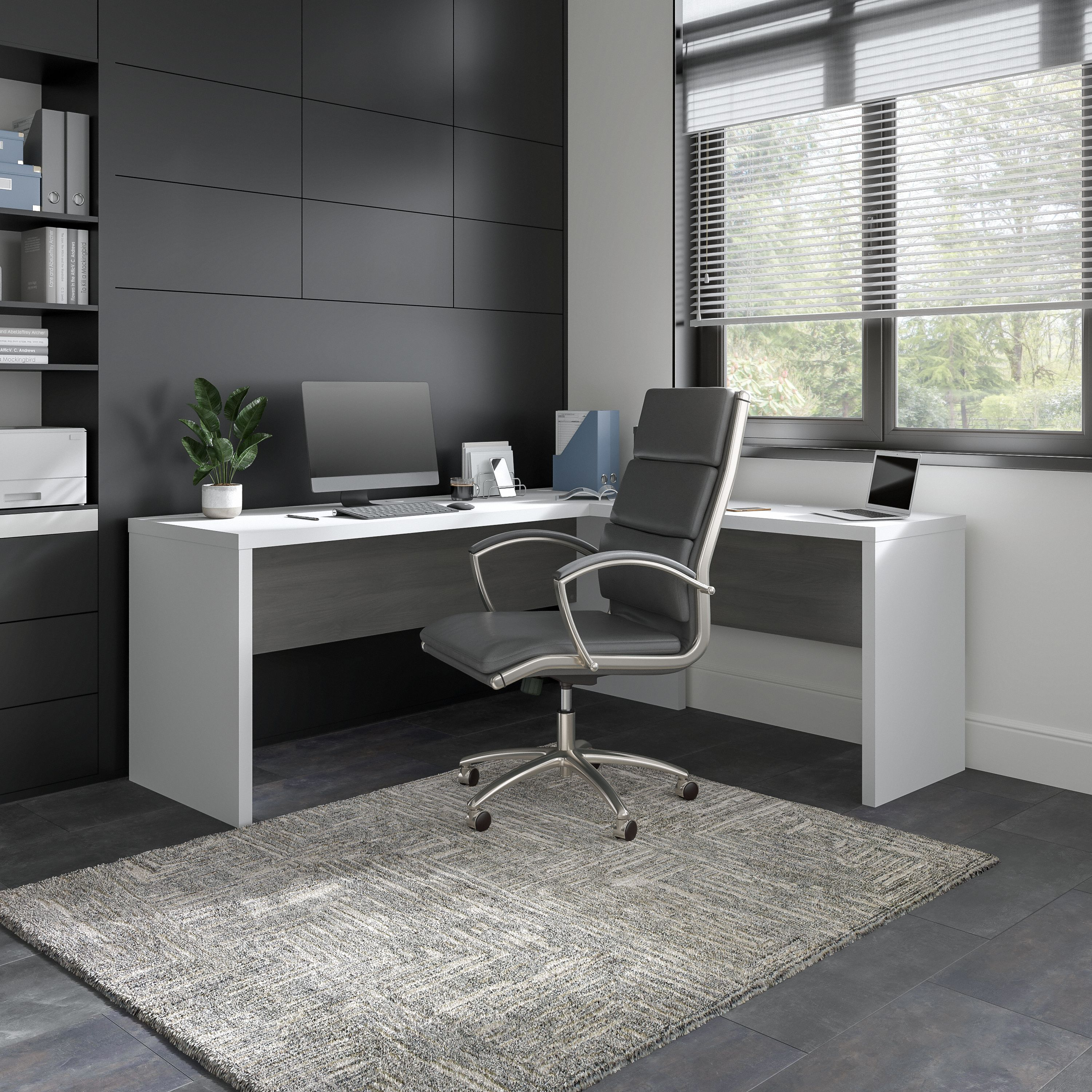 Shop Bush Business Furniture Echo 72W L Shaped Computer Desk 01 ECH054WHMG #color_pure white/modern gray