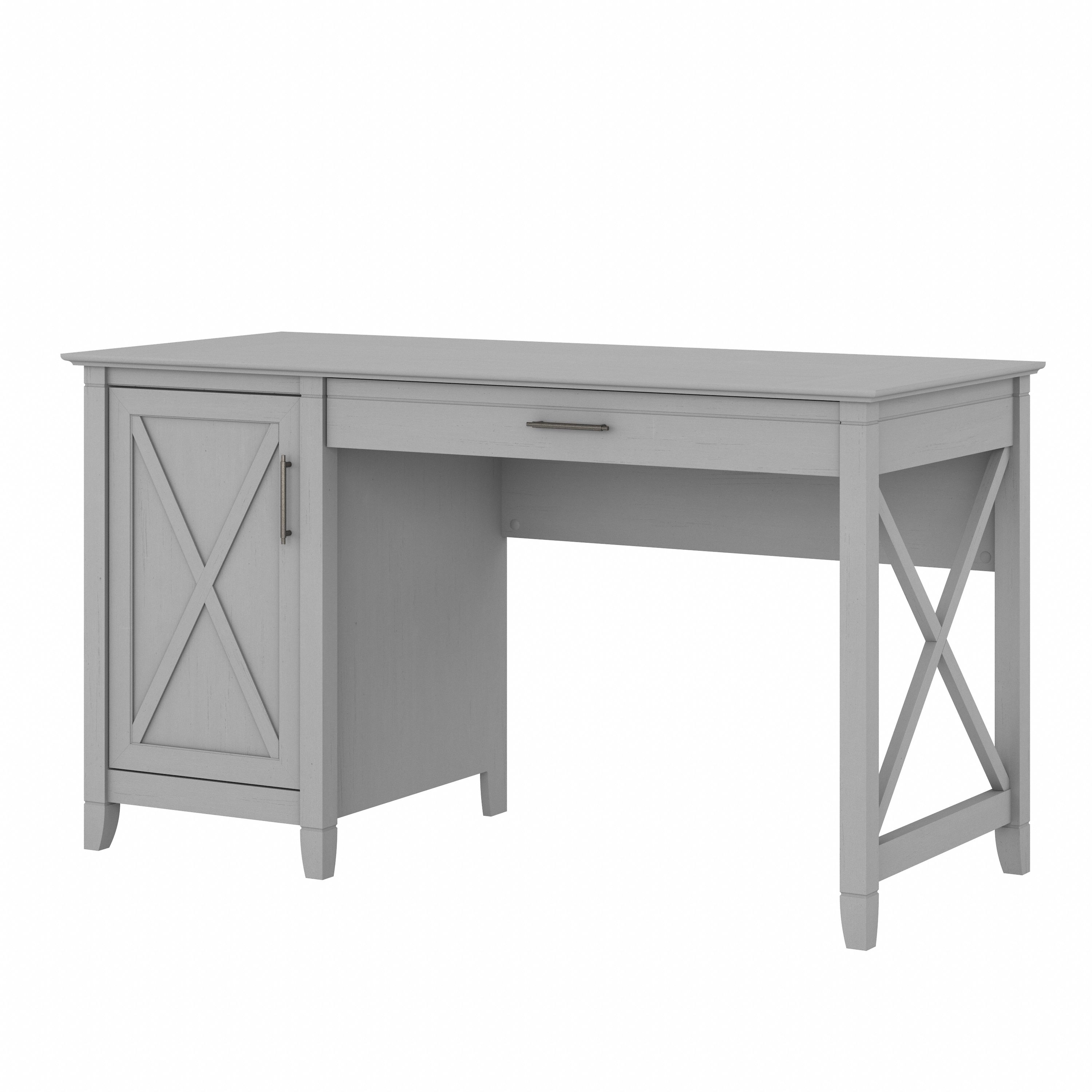 Shop Bush Furniture Key West 54W Computer Desk with Keyboard Tray and Storage 02 KWD154CG-03 #color_cape cod gray