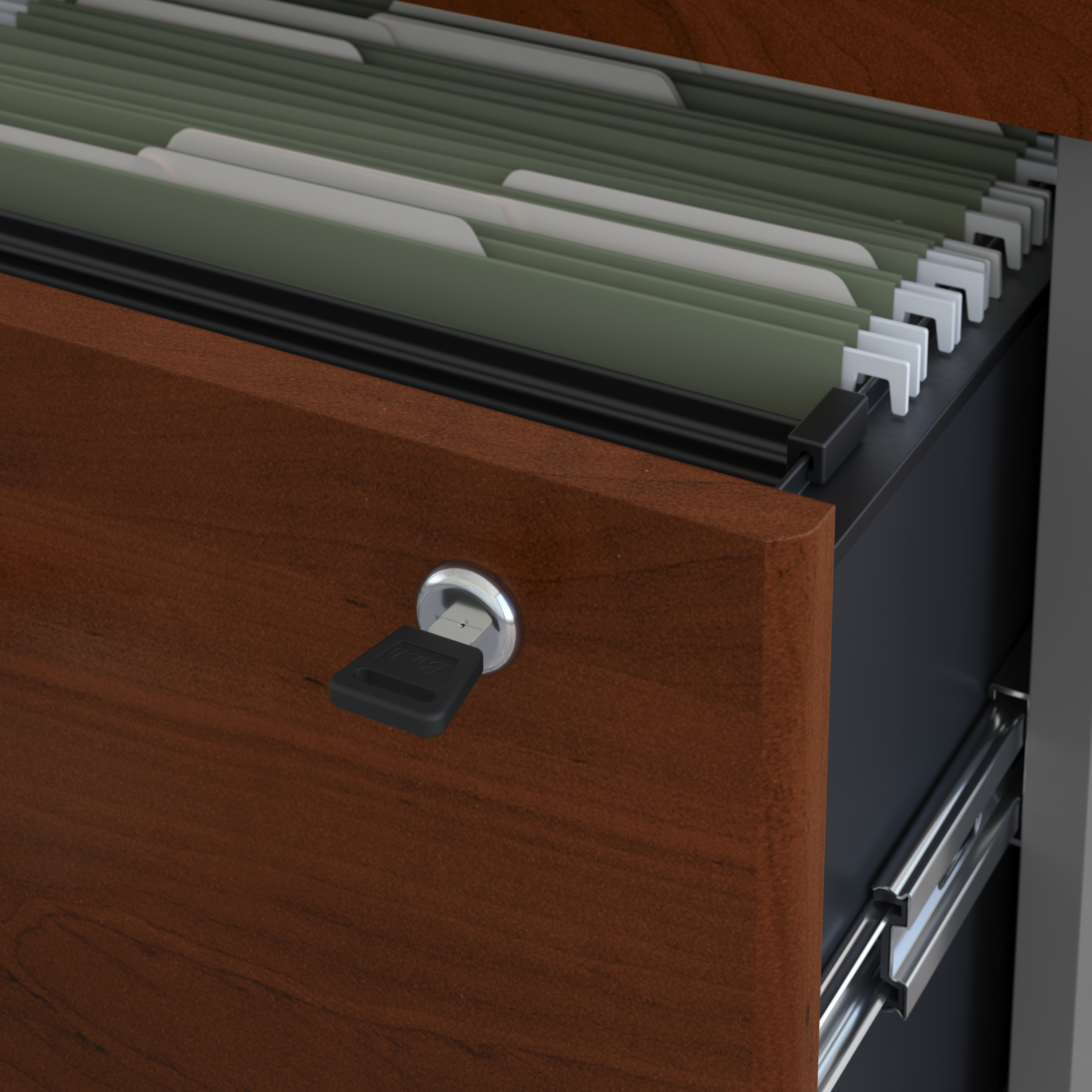Shop Bush Business Furniture Series C Lateral File Cabinet 03 WC24454CSU #color_hansen cherry/graphite gray