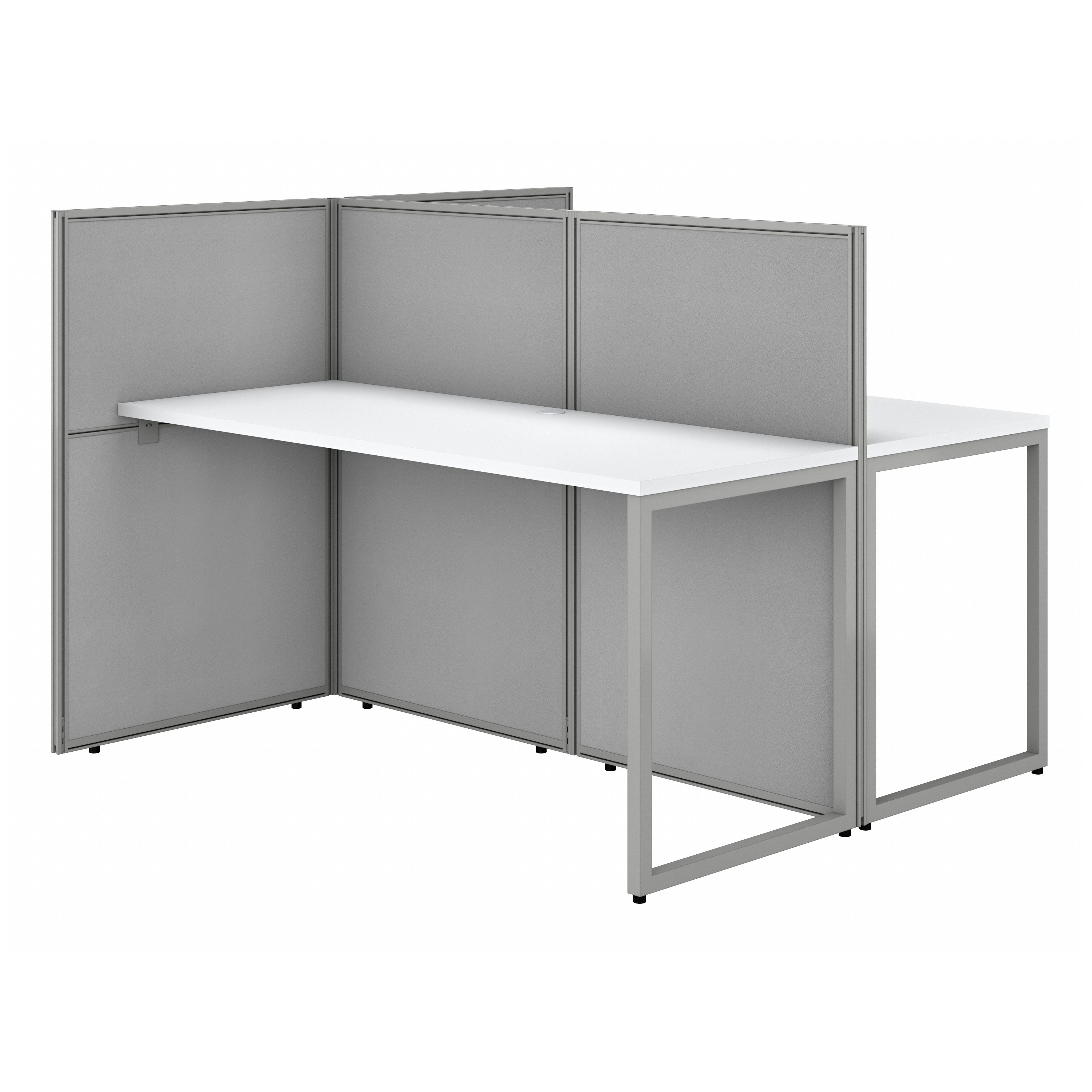 Shop Bush Business Furniture Easy Office 60W 2 Person Cubicle Desk Workstation with 45H Panels 02 EOD460WH-03K #color_pure white/silver gray fabric