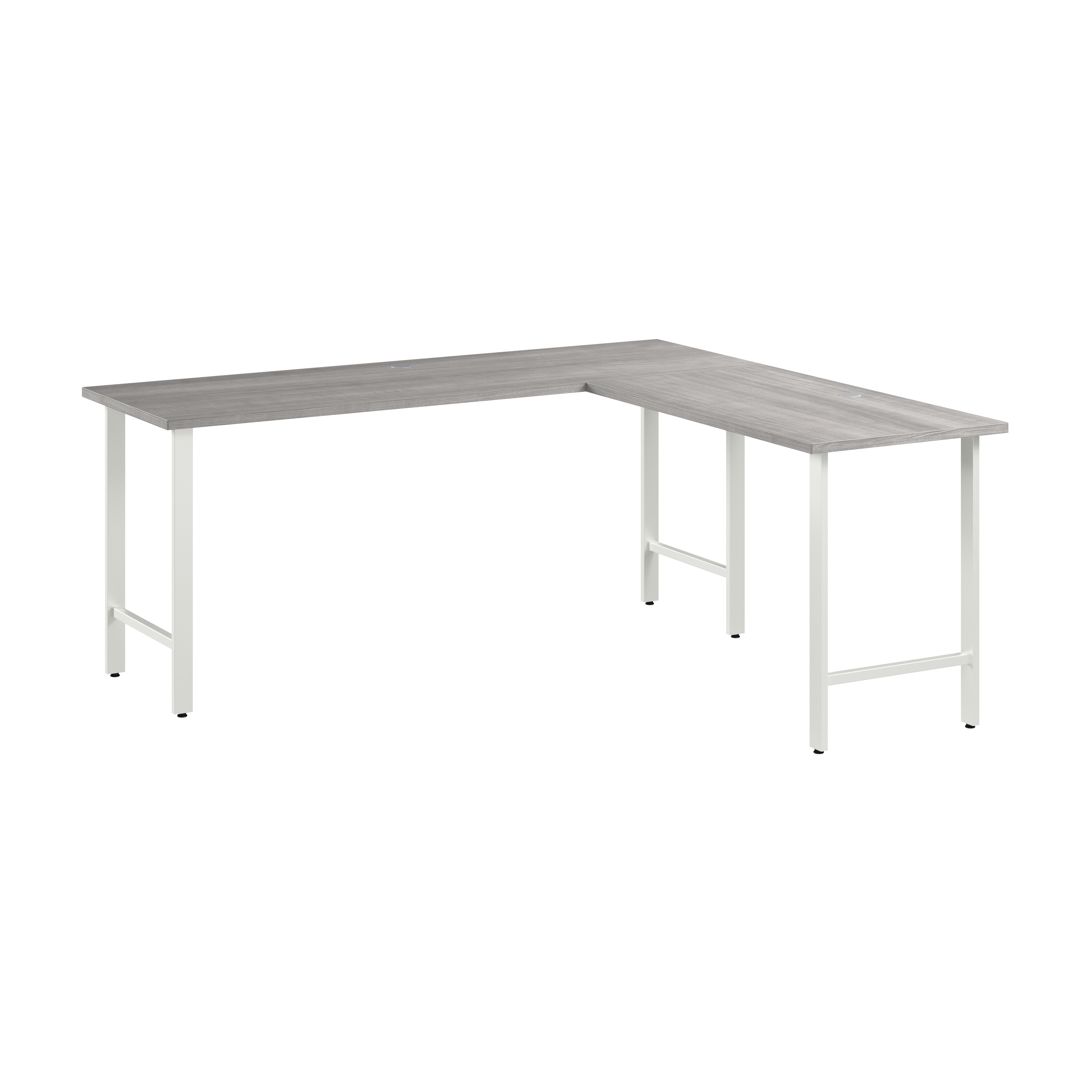 Shop Bush Business Furniture Hustle 72W x 24D L Shaped Computer Desk with Metal Legs 02 HUS002PG #color_platinum gray