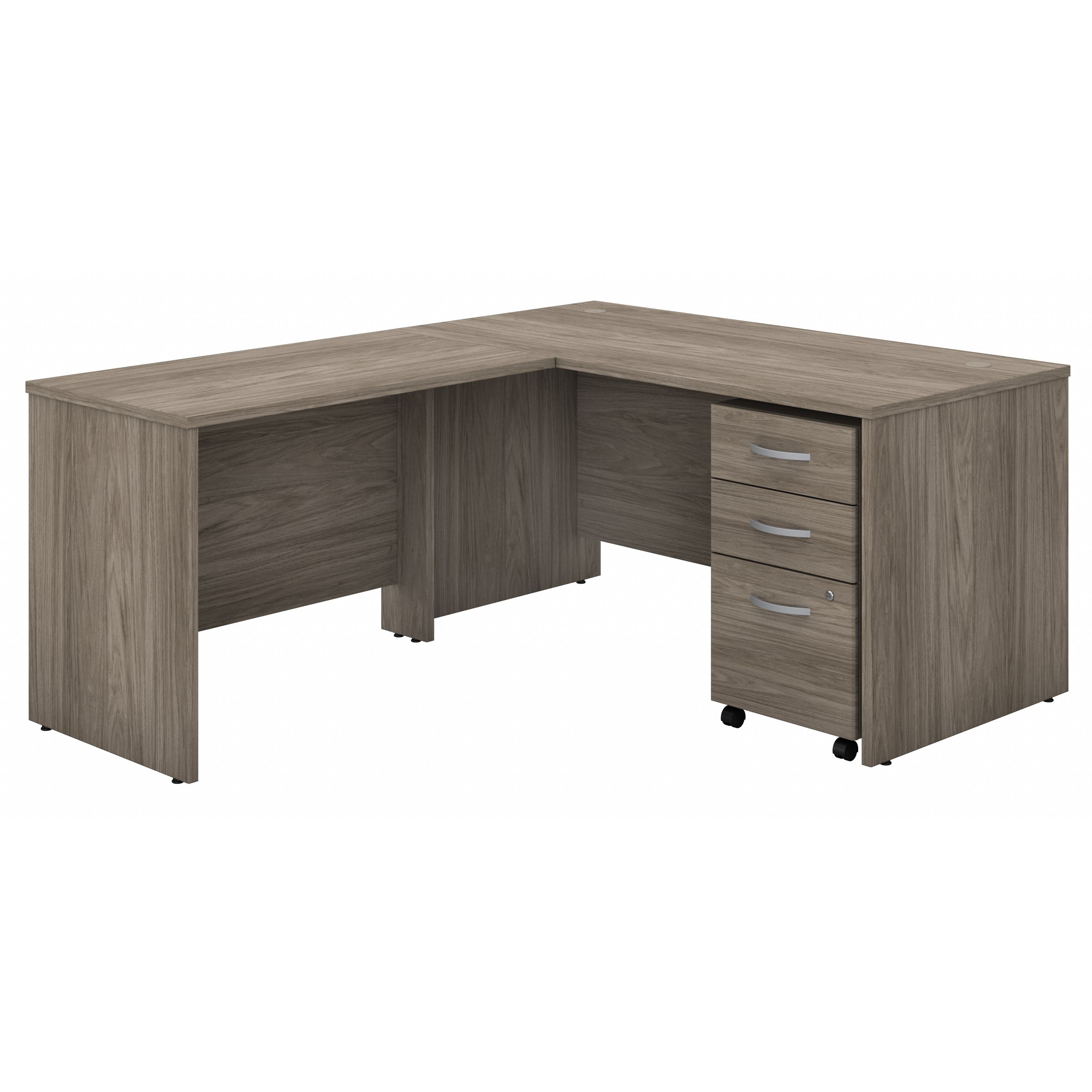 Shop Bush Business Furniture Studio C 60W x 30D L Shaped Desk with Mobile File Cabinet and 42W Return 02 STC008MHSU #color_modern hickory