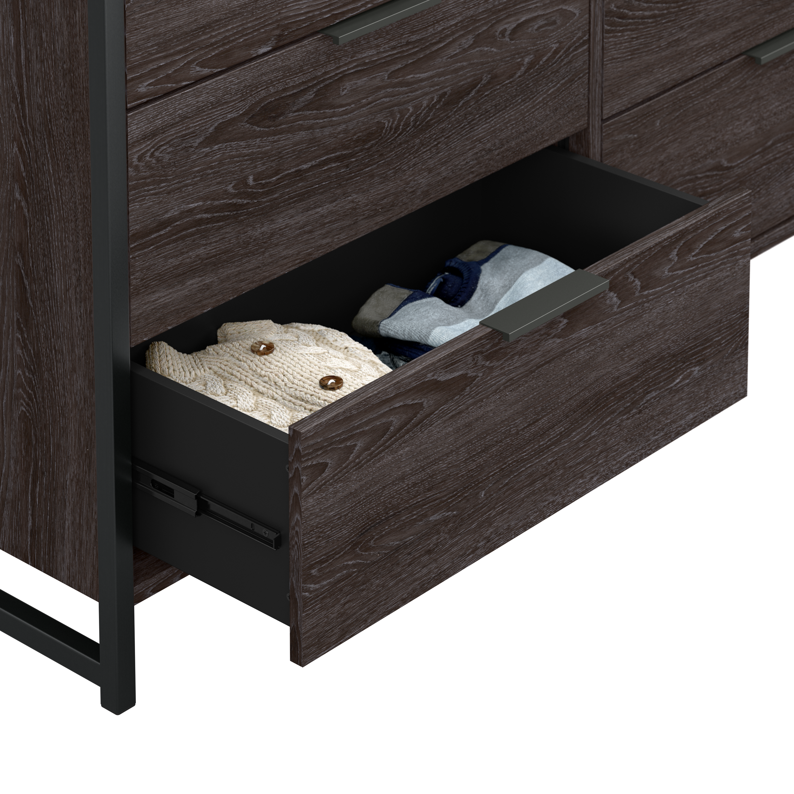 Shop Bush Furniture Atria 6 Drawer Dresser with Mirror 03 ATR015CR #color_charcoal gray