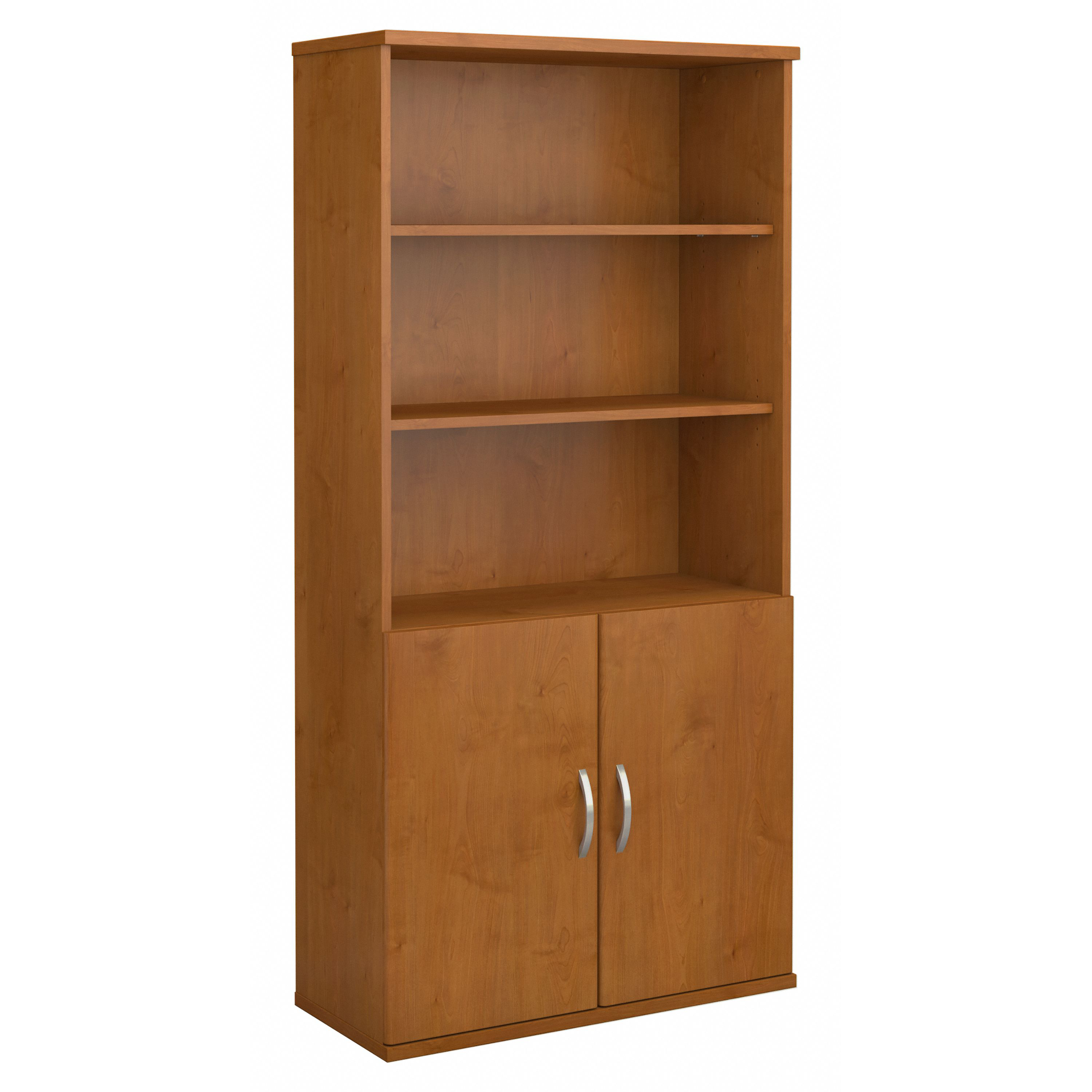 Shop Bush Business Furniture Series C 36W 5 Shelf Bookcase with Doors 02 SRC103NC #color_natural cherry/graphite gray