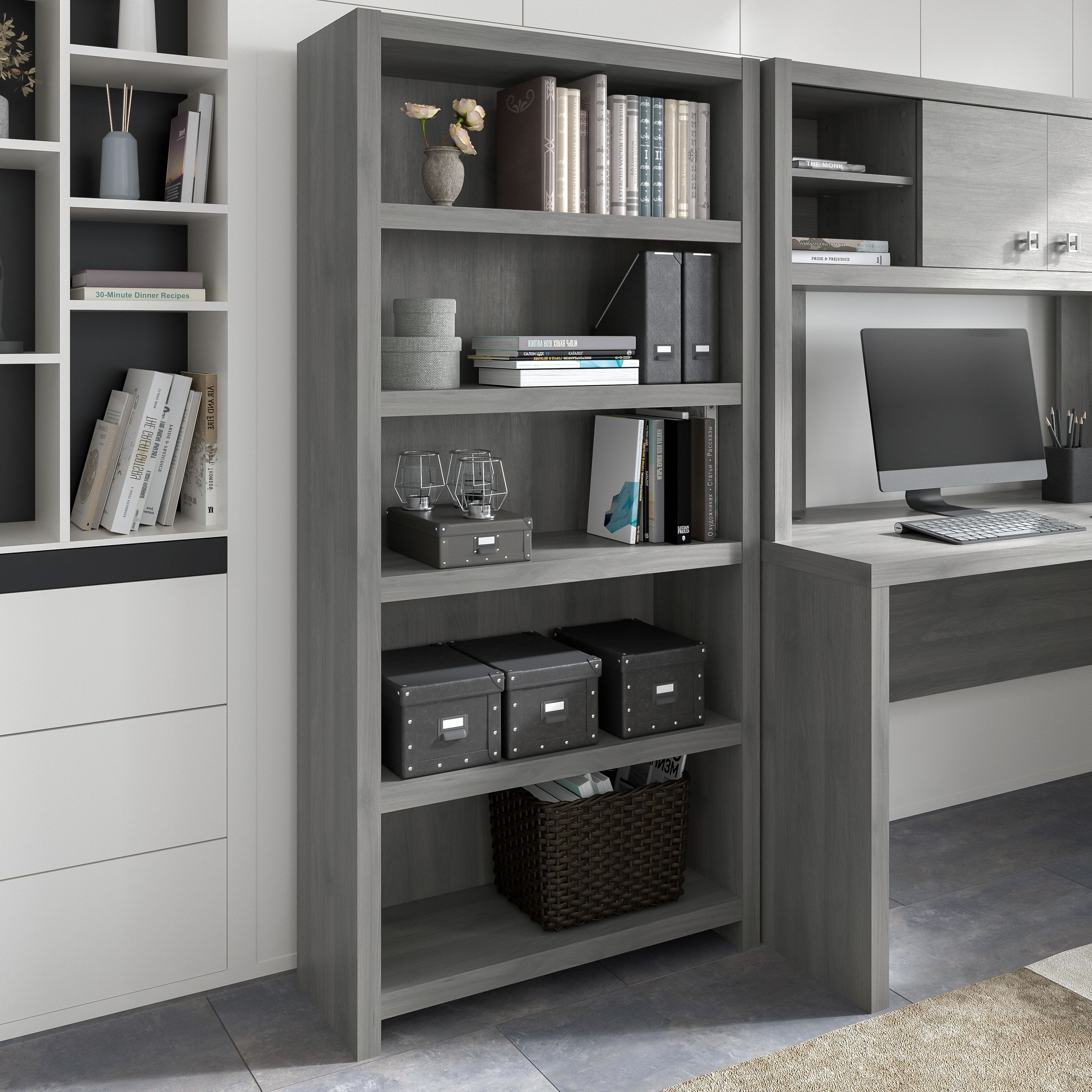 Shop Bush Business Furniture Echo 5 Shelf Bookcase 01 KI60404-03 #color_modern gray