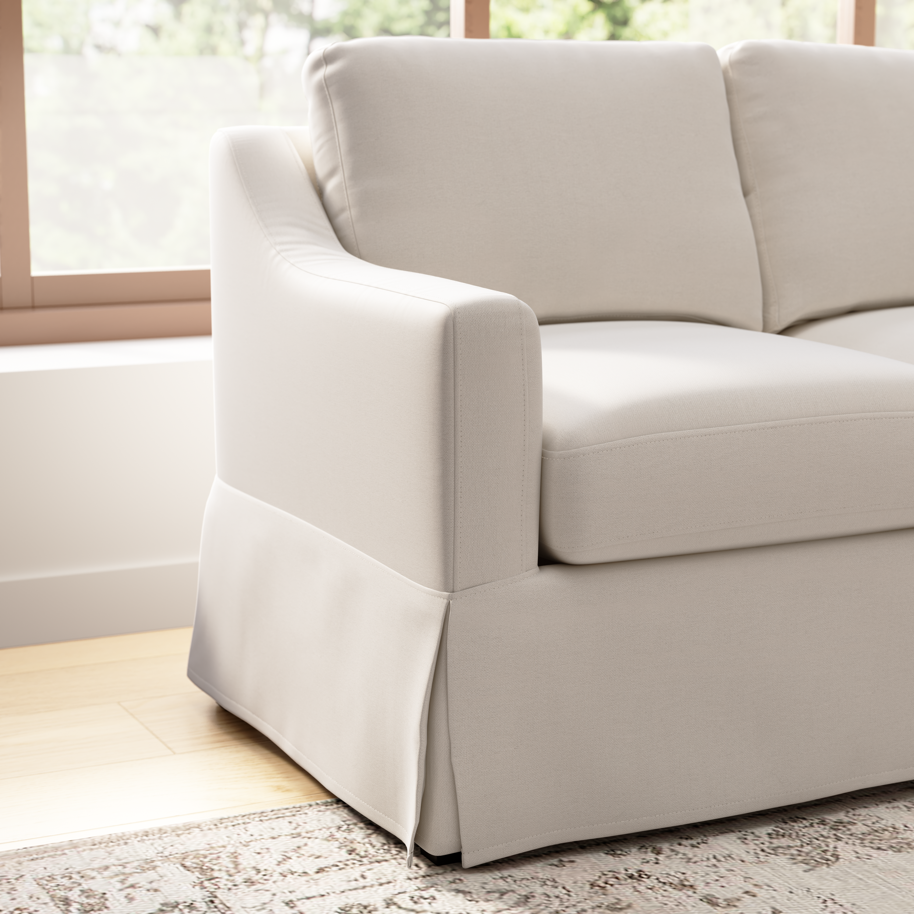 Shop Bush Home Harper 80W Sofa with Slipcover HAR010IYB 4 #color_ivory basketweave fabric