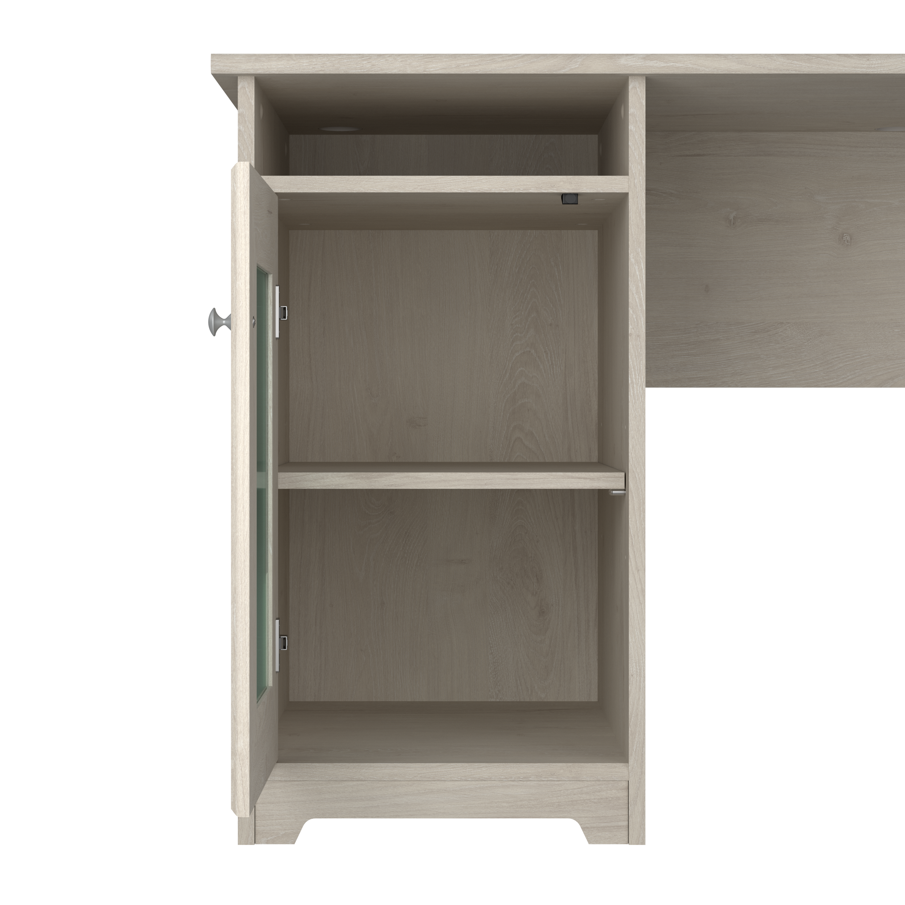 Shop Bush Furniture Cabot 60W L Shaped Computer Desk with Hutch and Small Storage Cabinet 03 CAB016LW #color_linen white oak