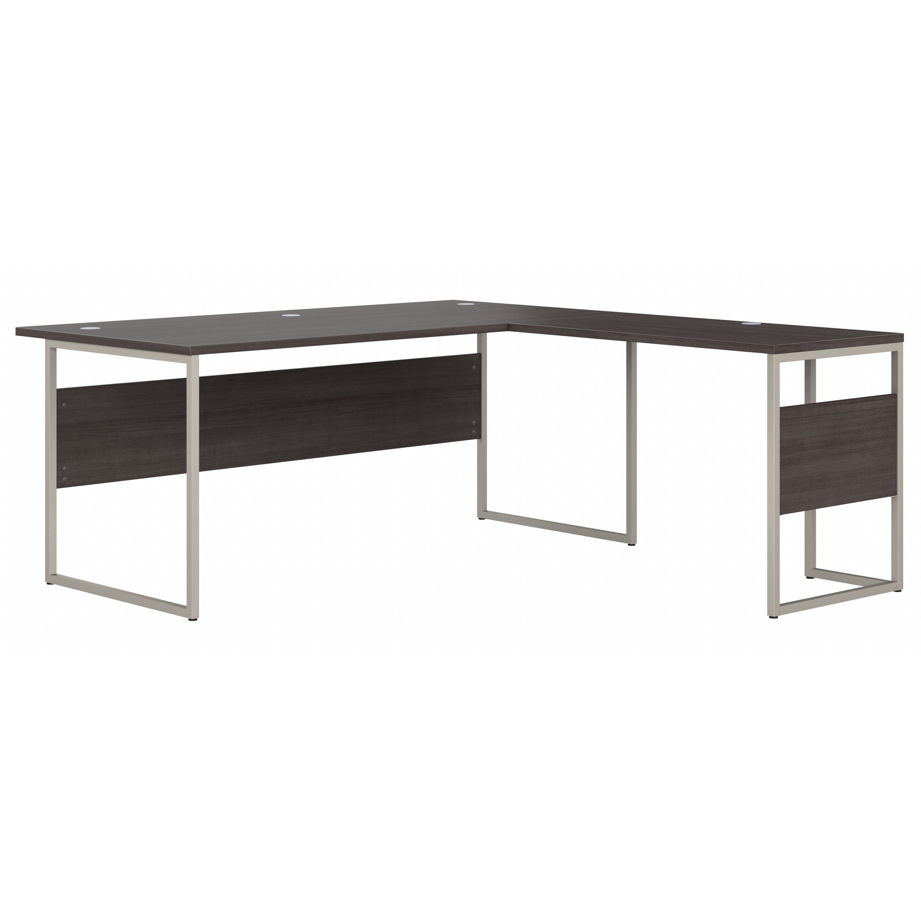 Shop Bush Business Furniture Hybrid 72W x 36D L Shaped Table Desk with Metal Legs 02 HYB025SG #color_storm gray