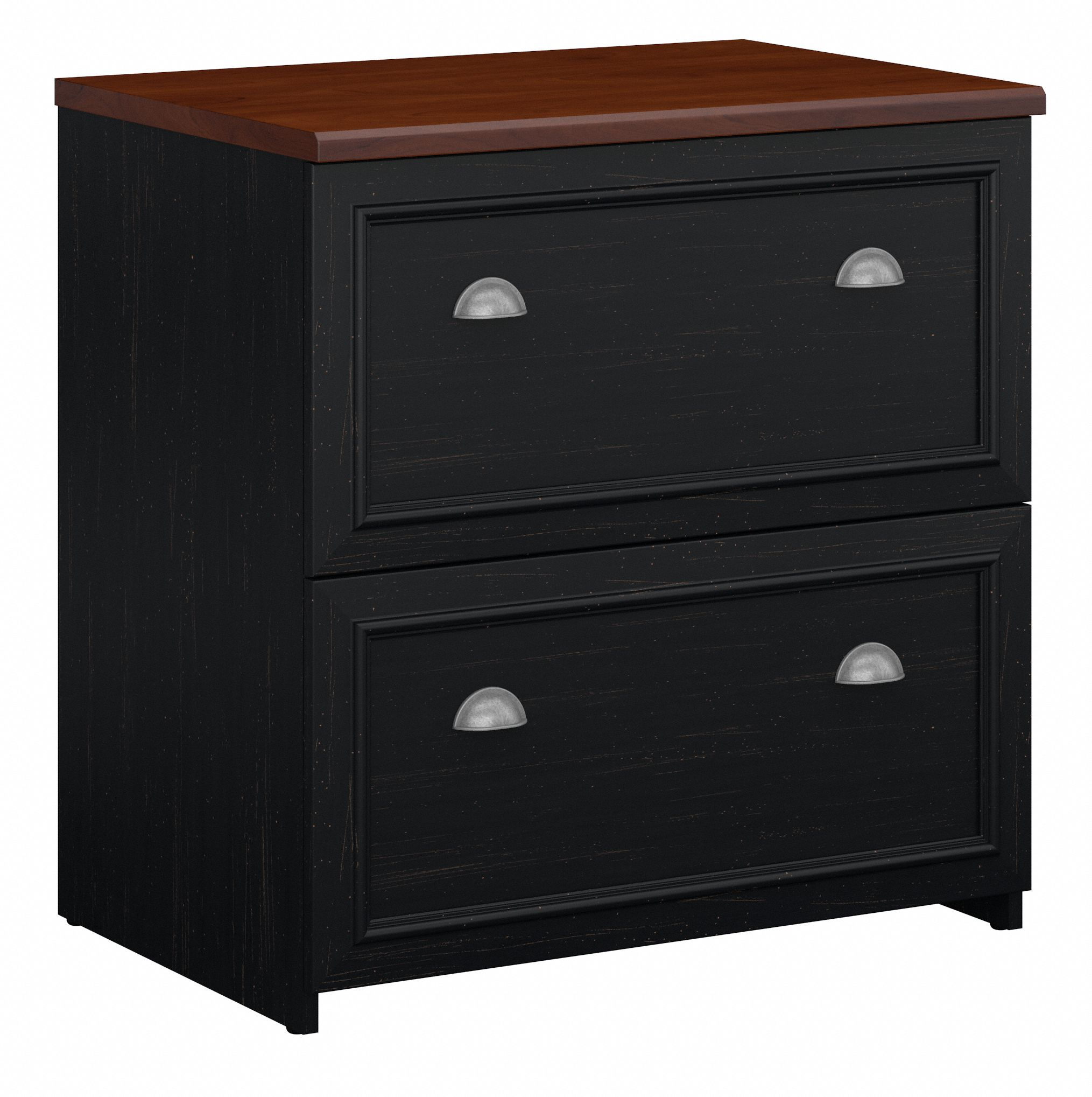 Shop Bush Furniture Fairview 2 Drawer Lateral File Cabinet 02 WC53981-03 #color_antique black/hansen cherry