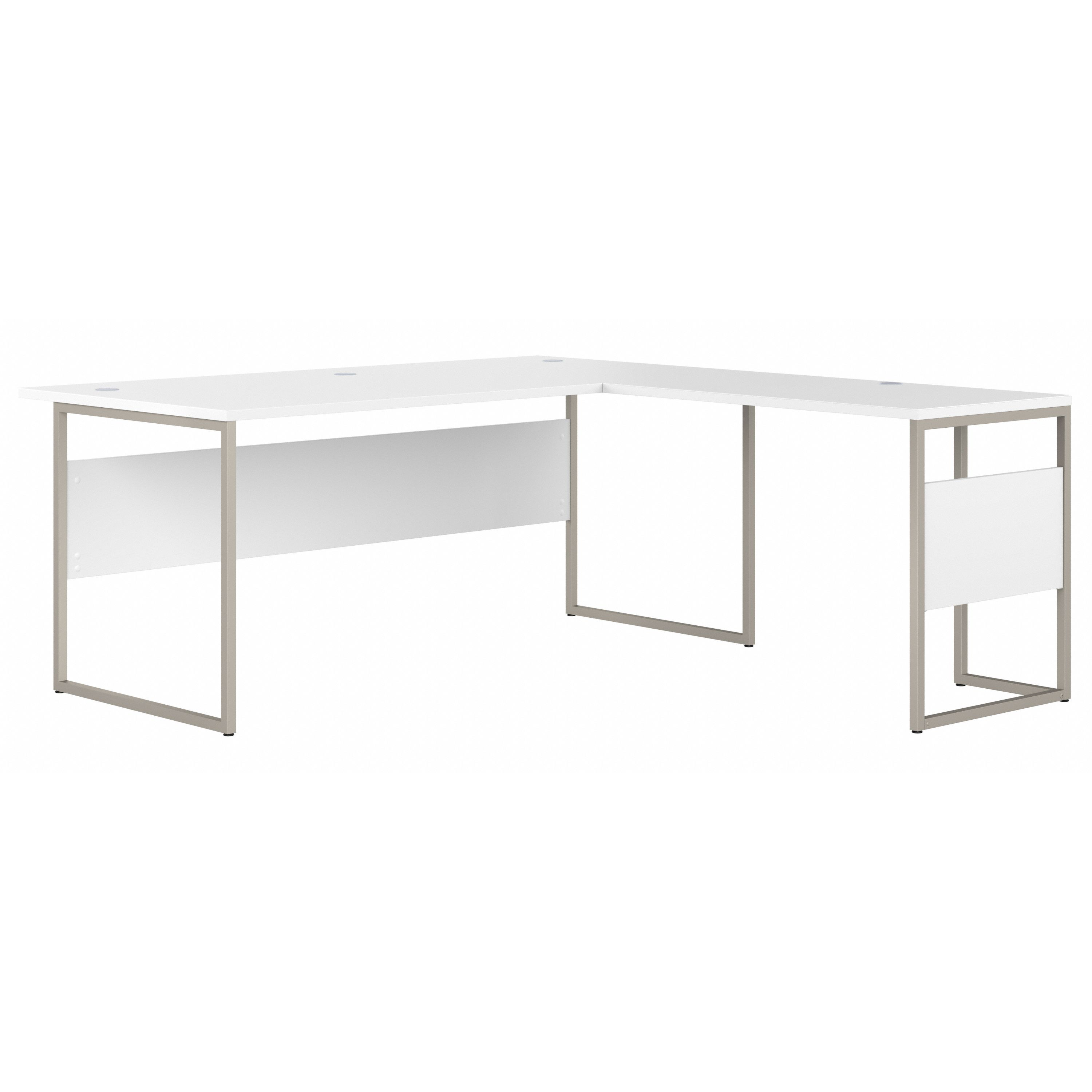Shop Bush Business Furniture Hybrid 72W x 36D L Shaped Table Desk with Metal Legs 02 HYB025WH #color_white