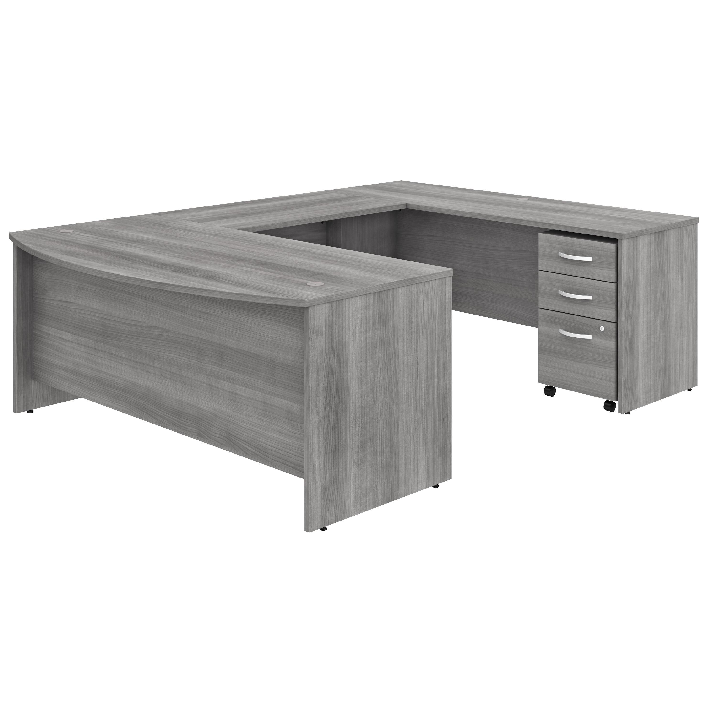 Shop Bush Business Furniture Studio C 72W x 36D U Shaped Desk with Mobile File Cabinet 02 STC004PGSU #color_platinum gray