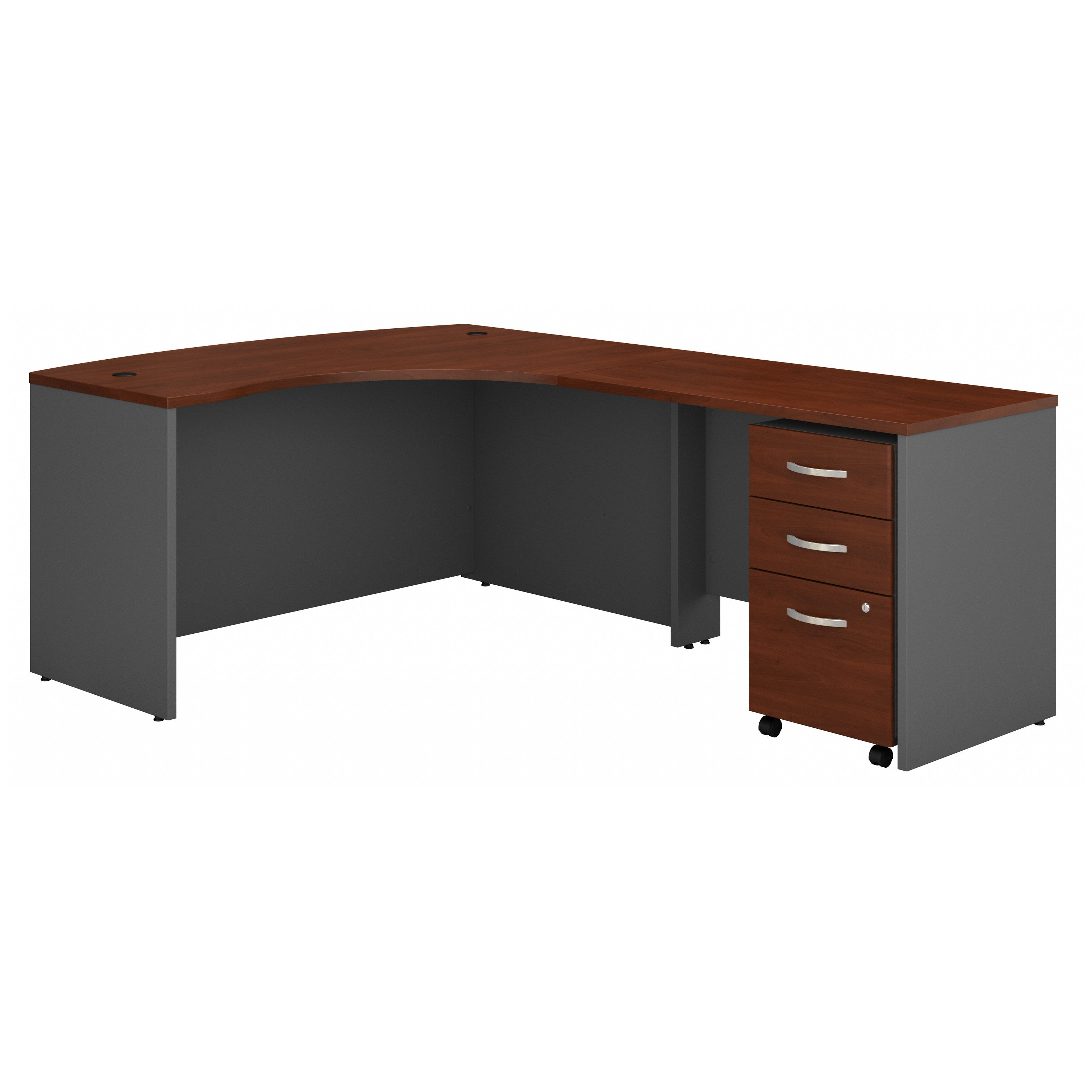 Shop Bush Business Furniture Series C Right Handed L Shaped Desk with Mobile File Cabinet 02 SRC007HCRSU #color_hansen cherry/graphite gray