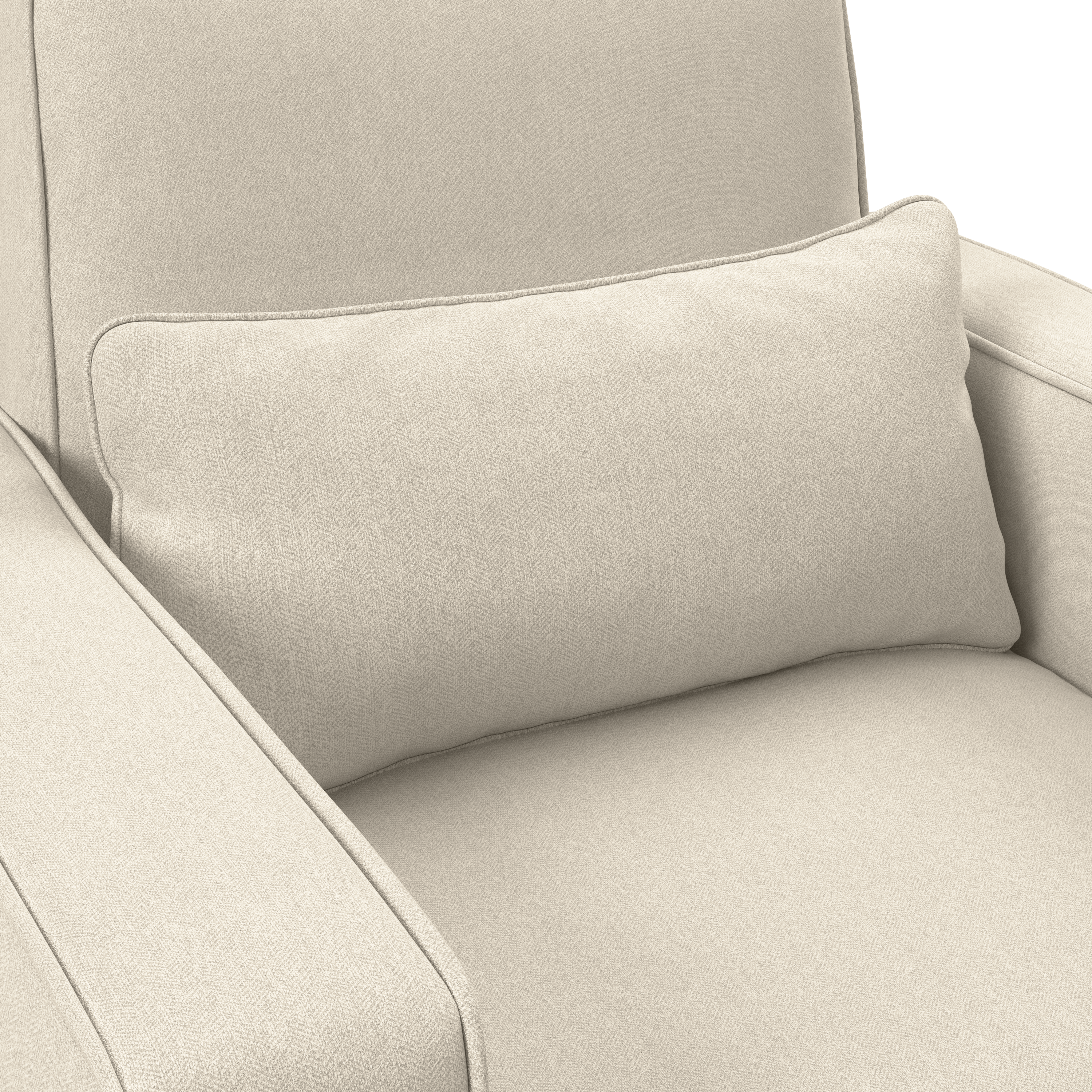 Shop Bush Furniture Stockton Accent Chair with Ottoman Set 04 SKT010CRH #color_cream herringbone fabric