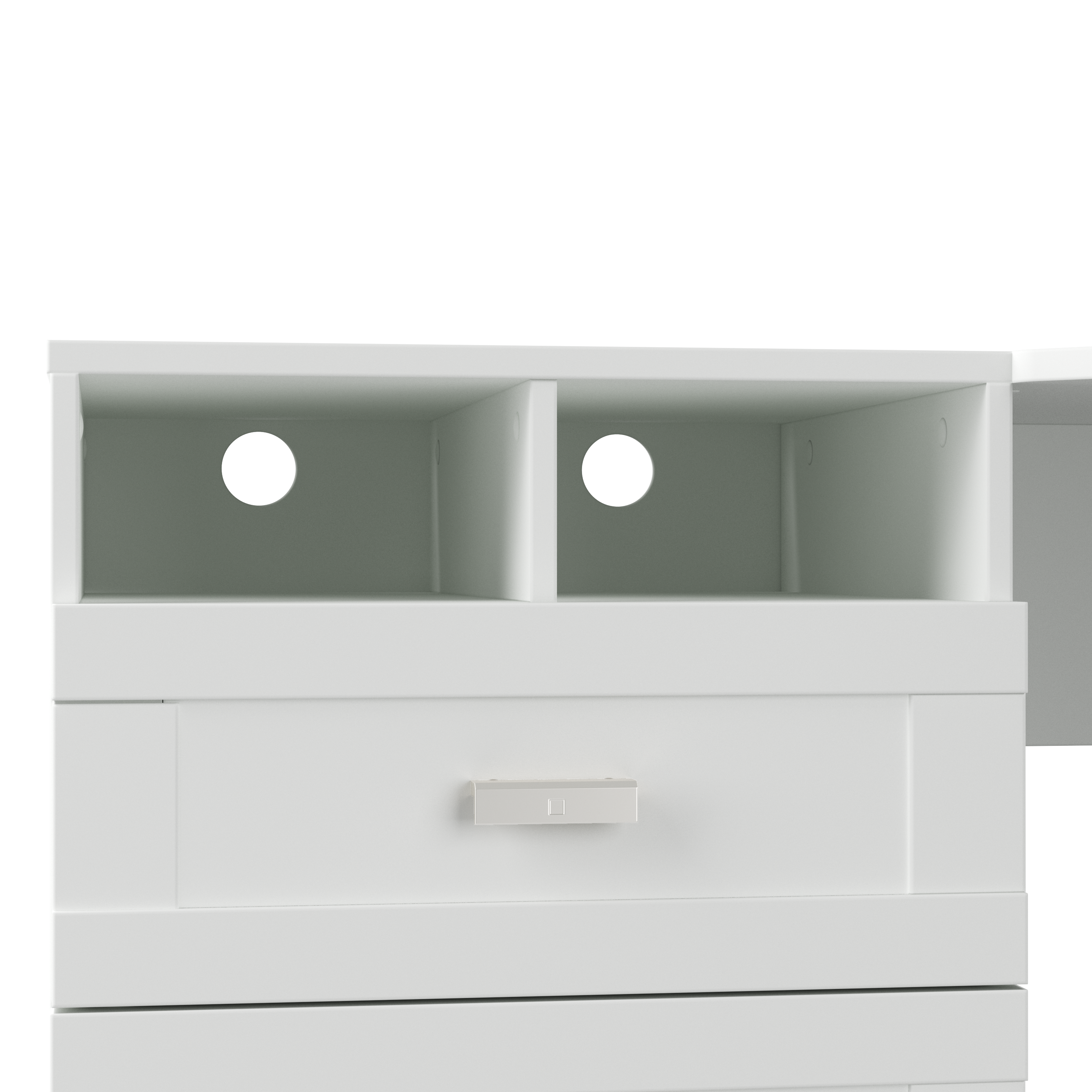 Shop Bush Furniture Wheaton 60W Reversible Corner Desk with Storage 03 MY72113-03 #color_pure white