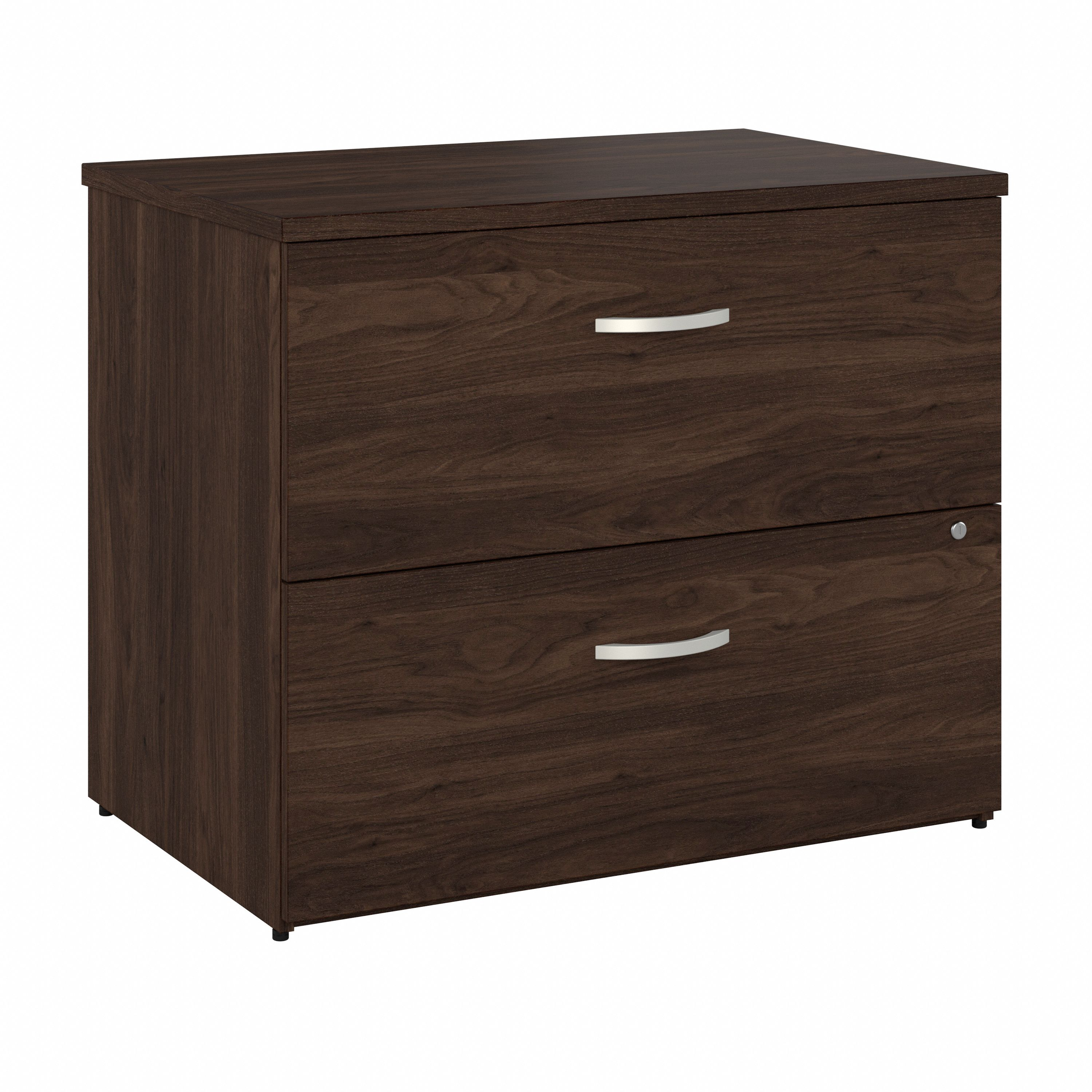 Shop Bush Business Furniture Hybrid 2 Drawer Lateral File Cabinet - Assembled 02 HYF136BWSU-Z #color_black walnut