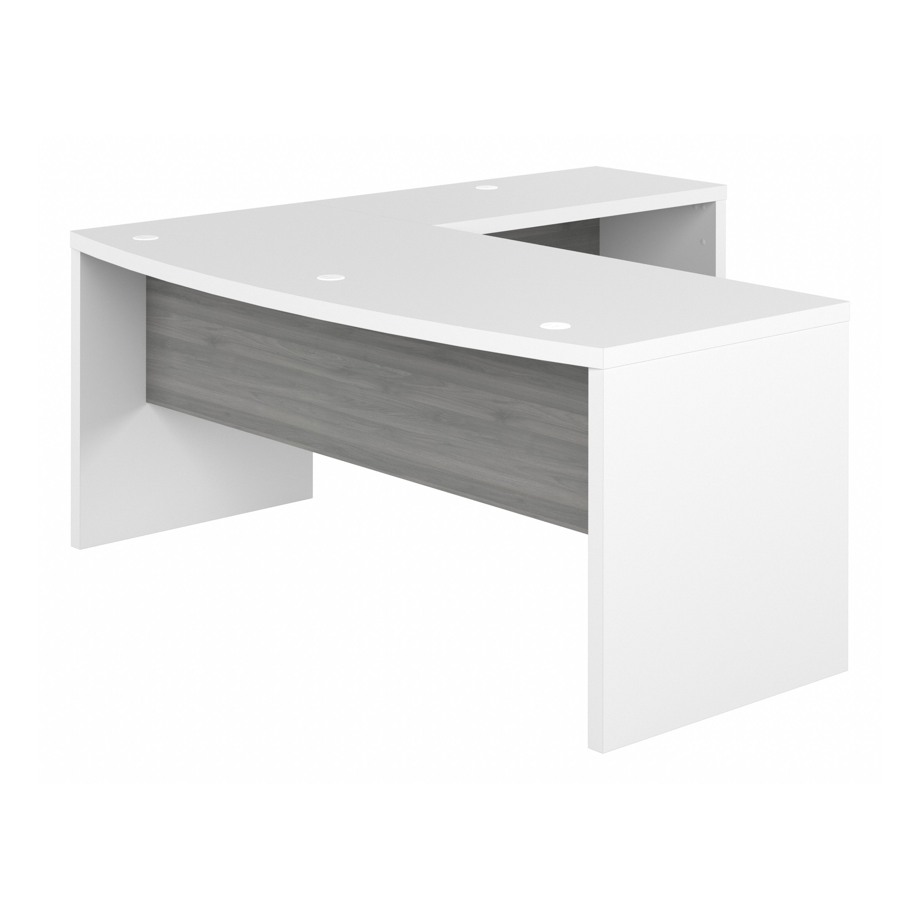Shop Bush Business Furniture Echo 72W Bow Front L Shaped Desk 02 ECH053WHMG #color_pure white/modern gray