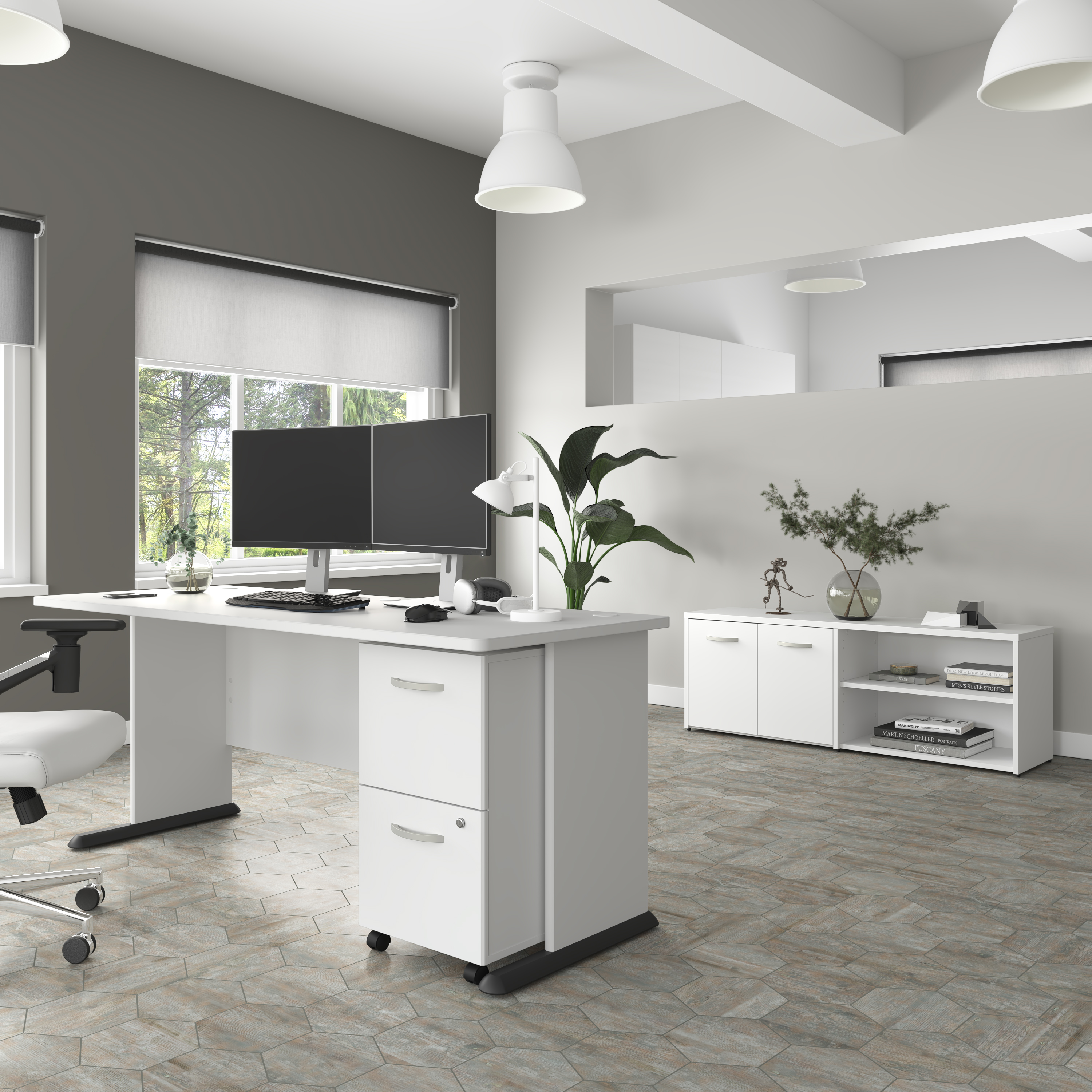 Shop Bush Business Furniture Studio A 2 Drawer Mobile File Cabinet - Assembled 08 SDF116WHSU-Z #color_white