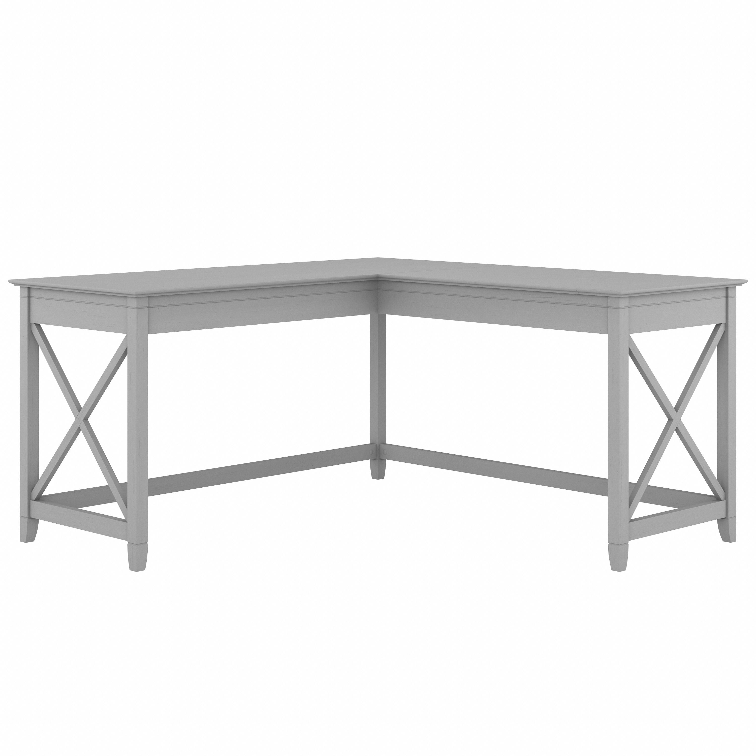 Shop Bush Furniture Key West 60W L Shaped Desk 02 KWD160CG-03 #color_cape cod gray