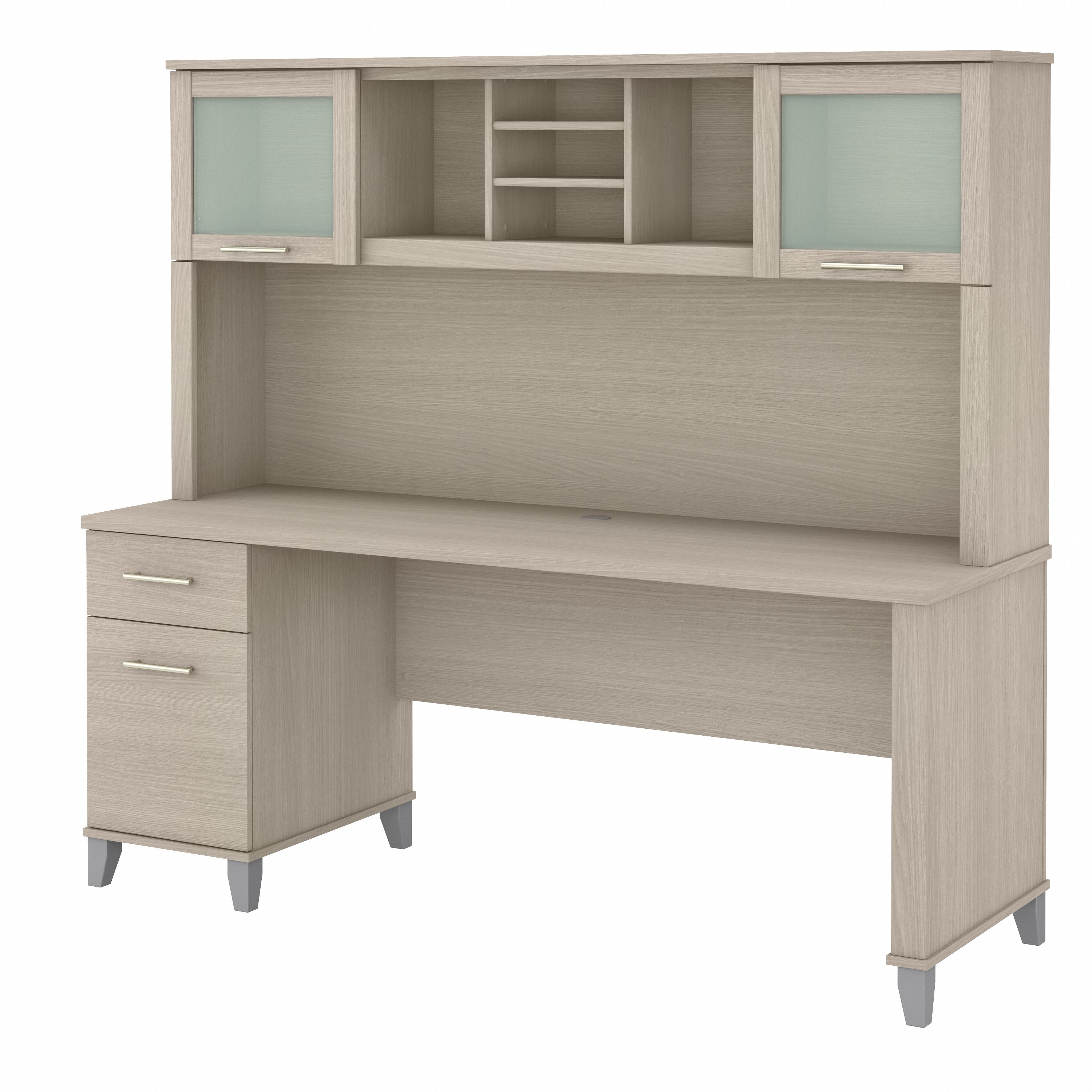 Shop Bush Furniture Somerset 72W Office Desk with Drawers and Hutch 02 SET018SO #color_sand oak