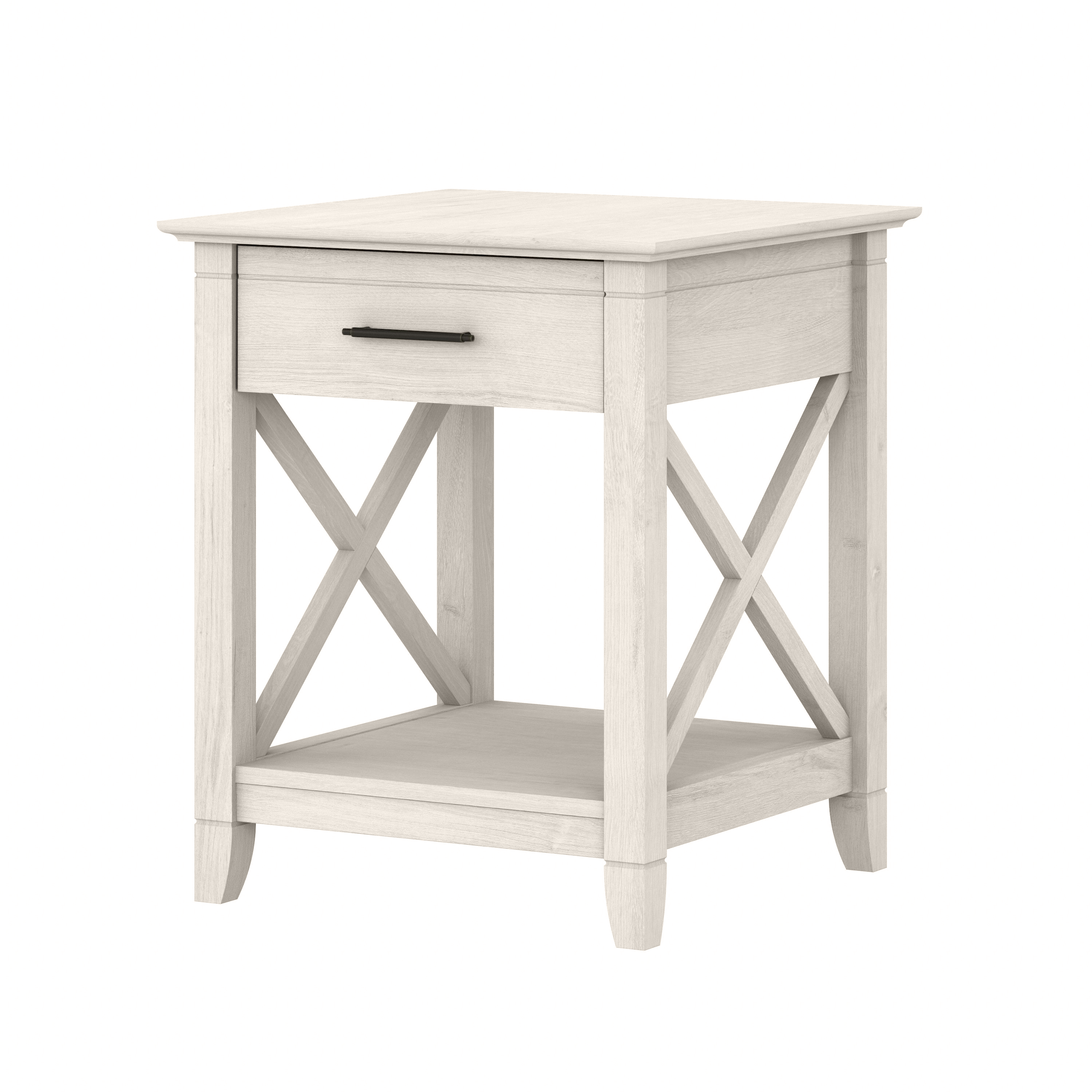 Shop Bush Furniture Key West End Table with Storage 02 KWT120LW-03 #color_linen white oak