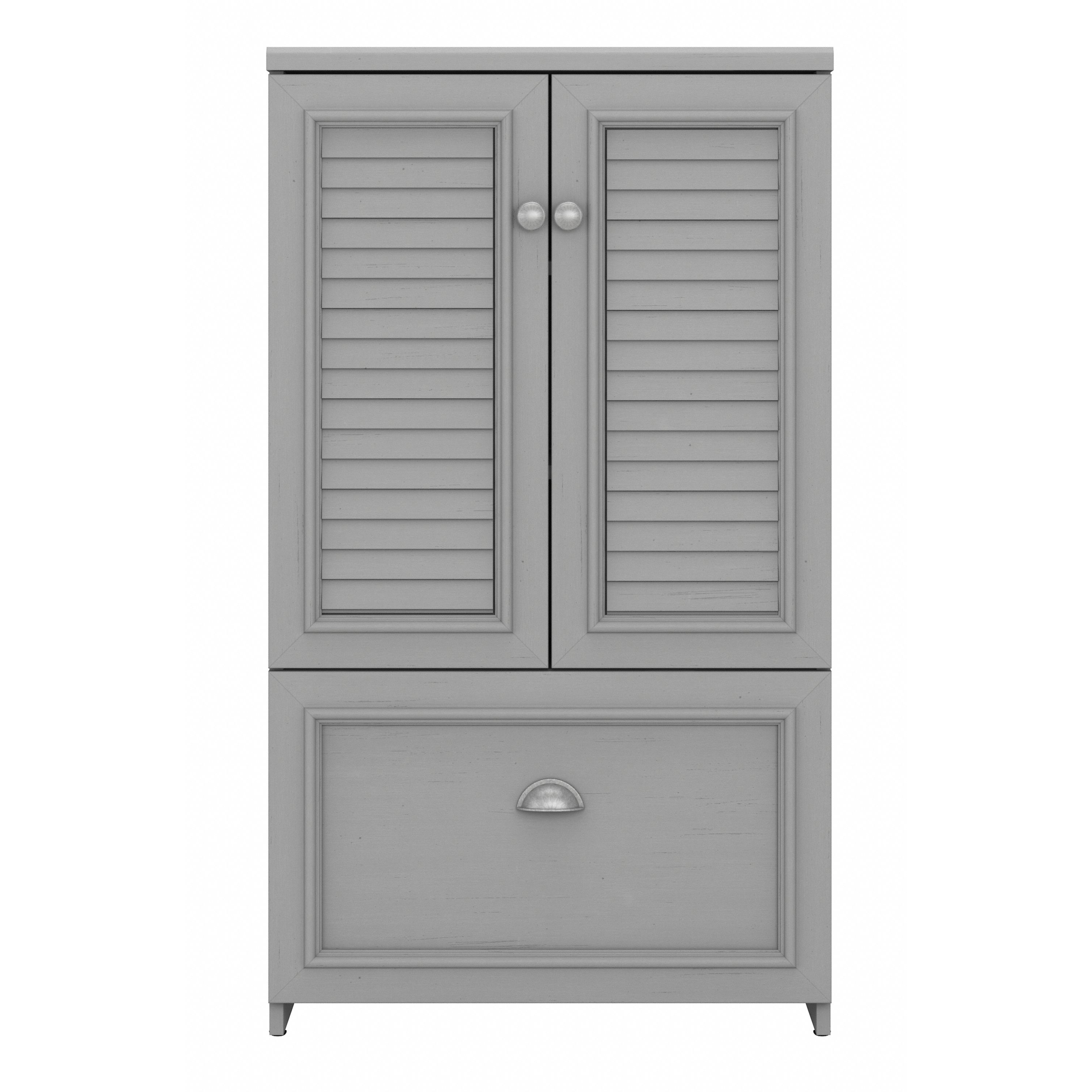 Shop Bush Furniture Fairview Shoe Storage Cabinet with Doors 03 FV020CG #color_cape cod gray