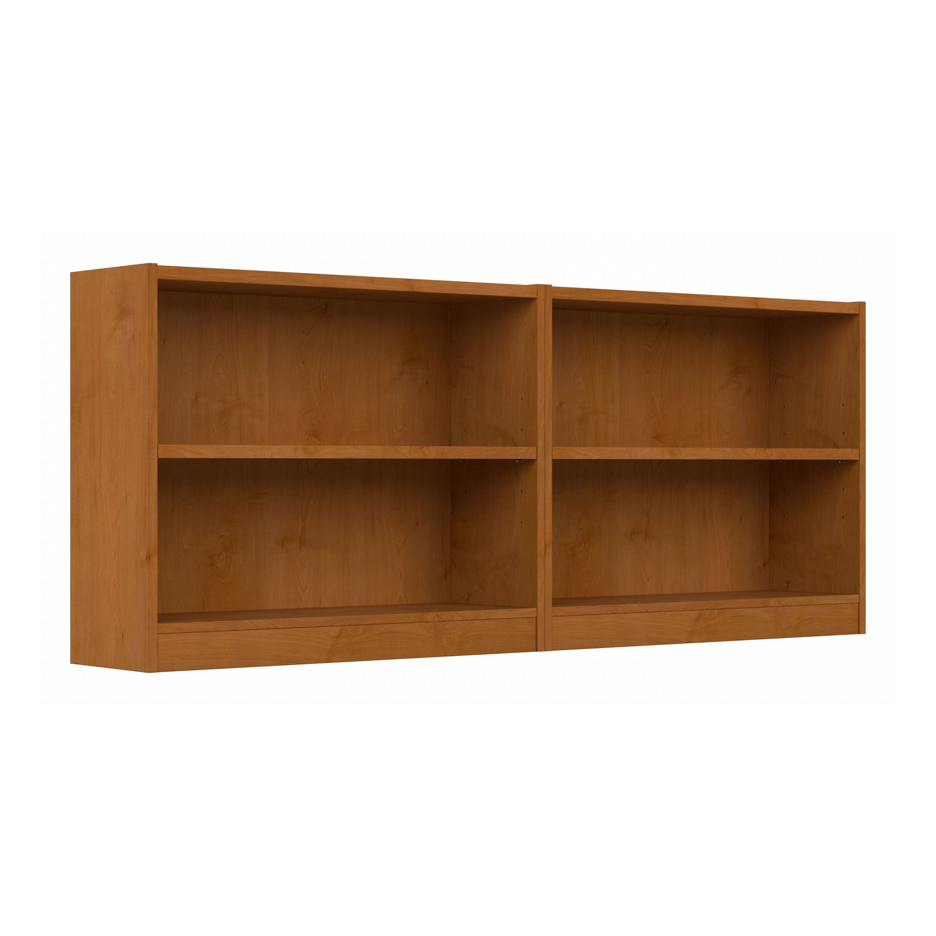 Shop Bush Furniture Universal Small 2 Shelf Bookcase - Set of 2 02 UB001NC #color_natural cherry