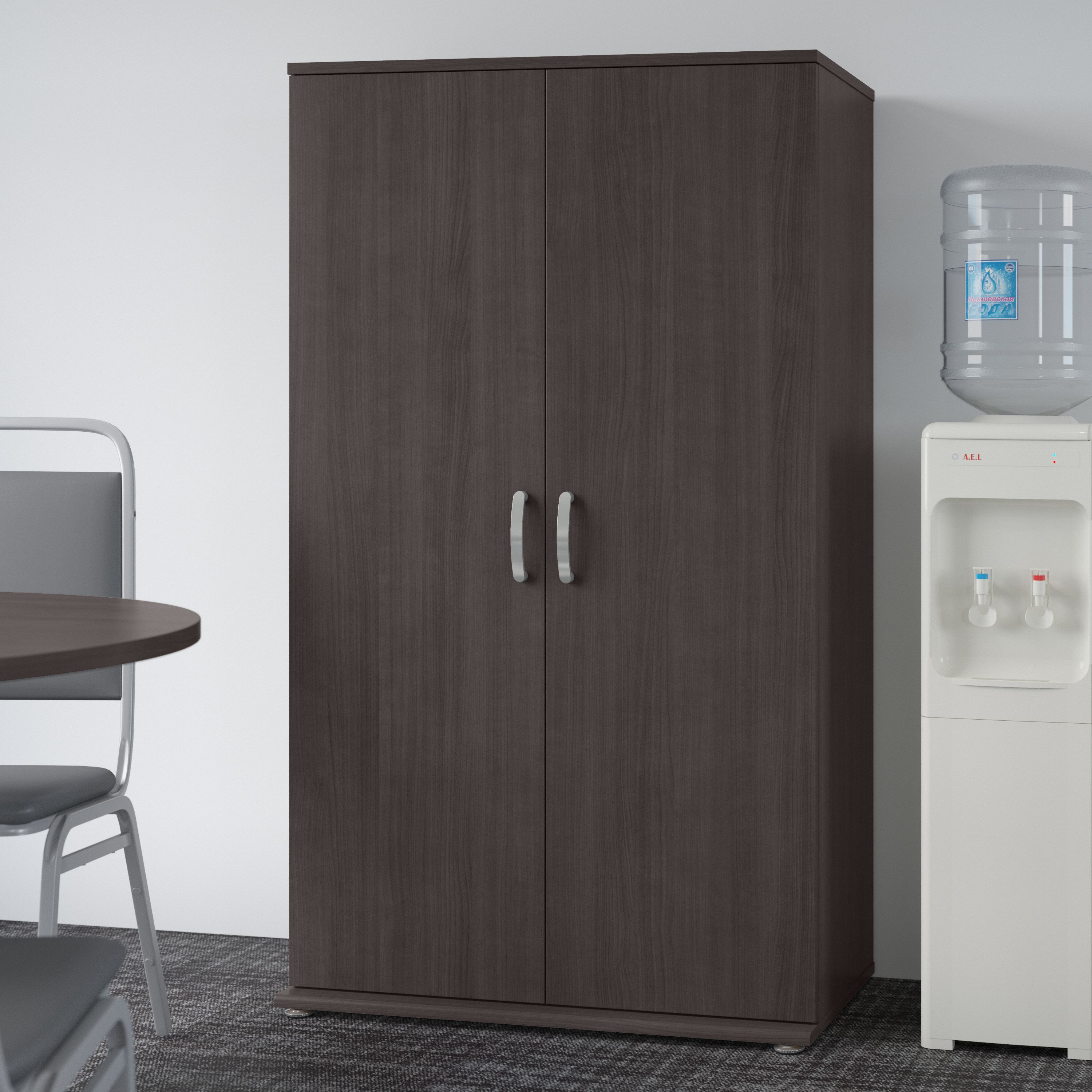 Shop Bush Business Furniture Universal Tall Storage Cabinet with Doors and Shelves 01 UNS136SGK #color_storm gray
