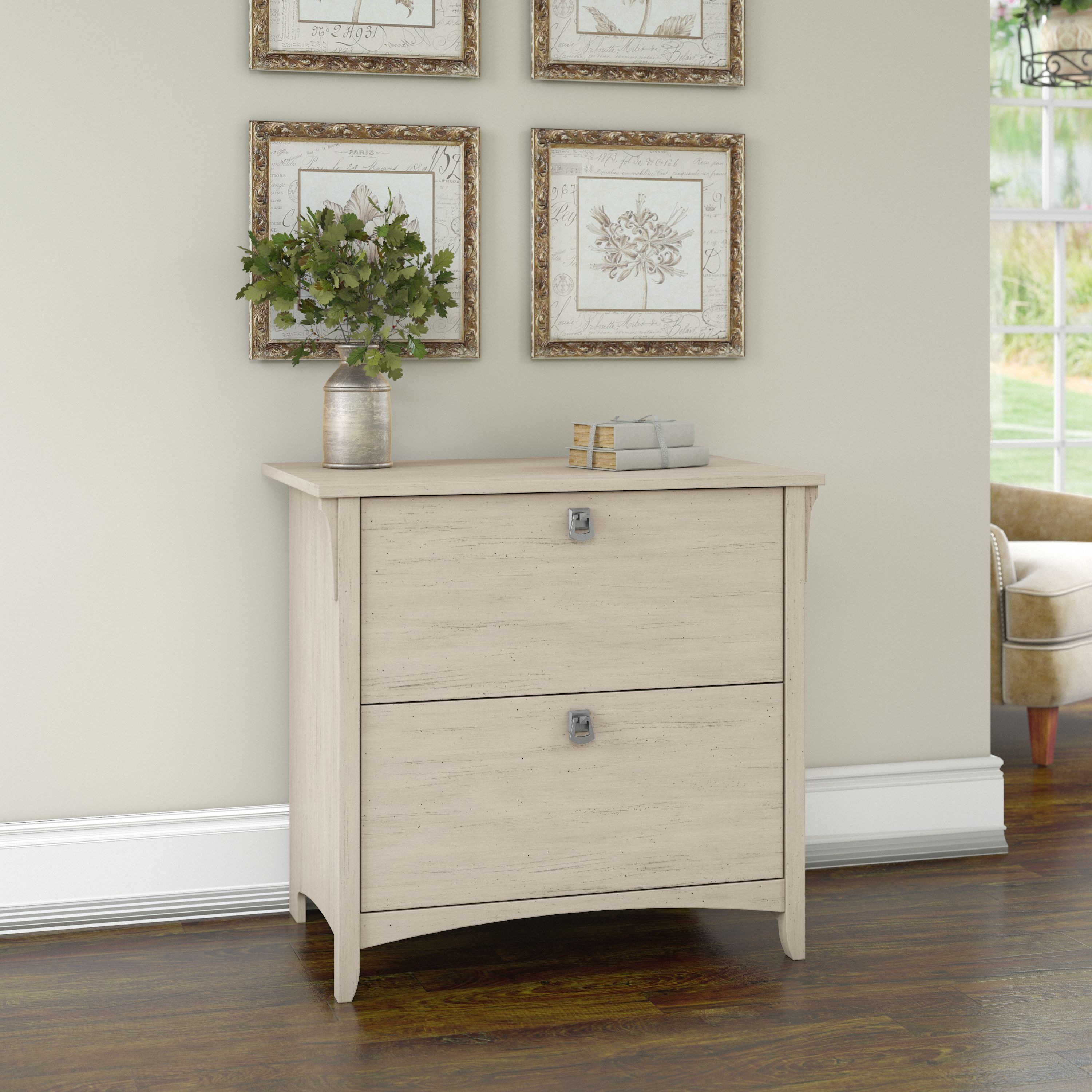 Shop Bush Furniture Salinas 2 Drawer Lateral File Cabinet 01 SAF132AW-03 #color_antique white