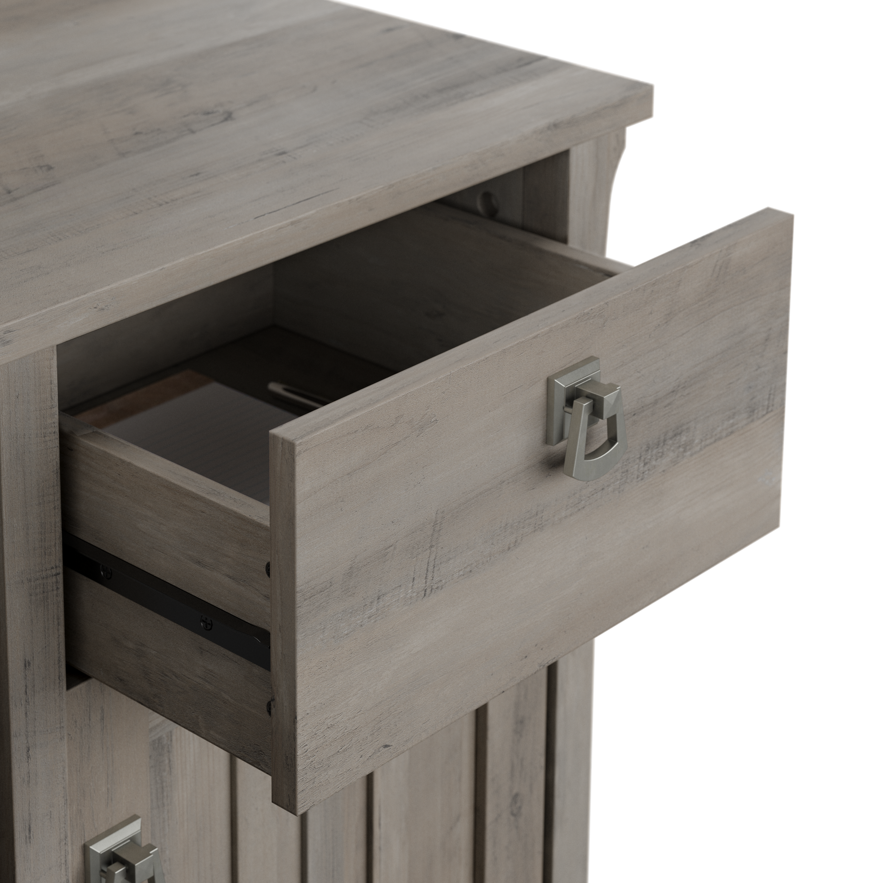 Shop Bush Furniture Salinas 60W L Shaped Desk with Hutch 03 SAL004DG #color_driftwood gray