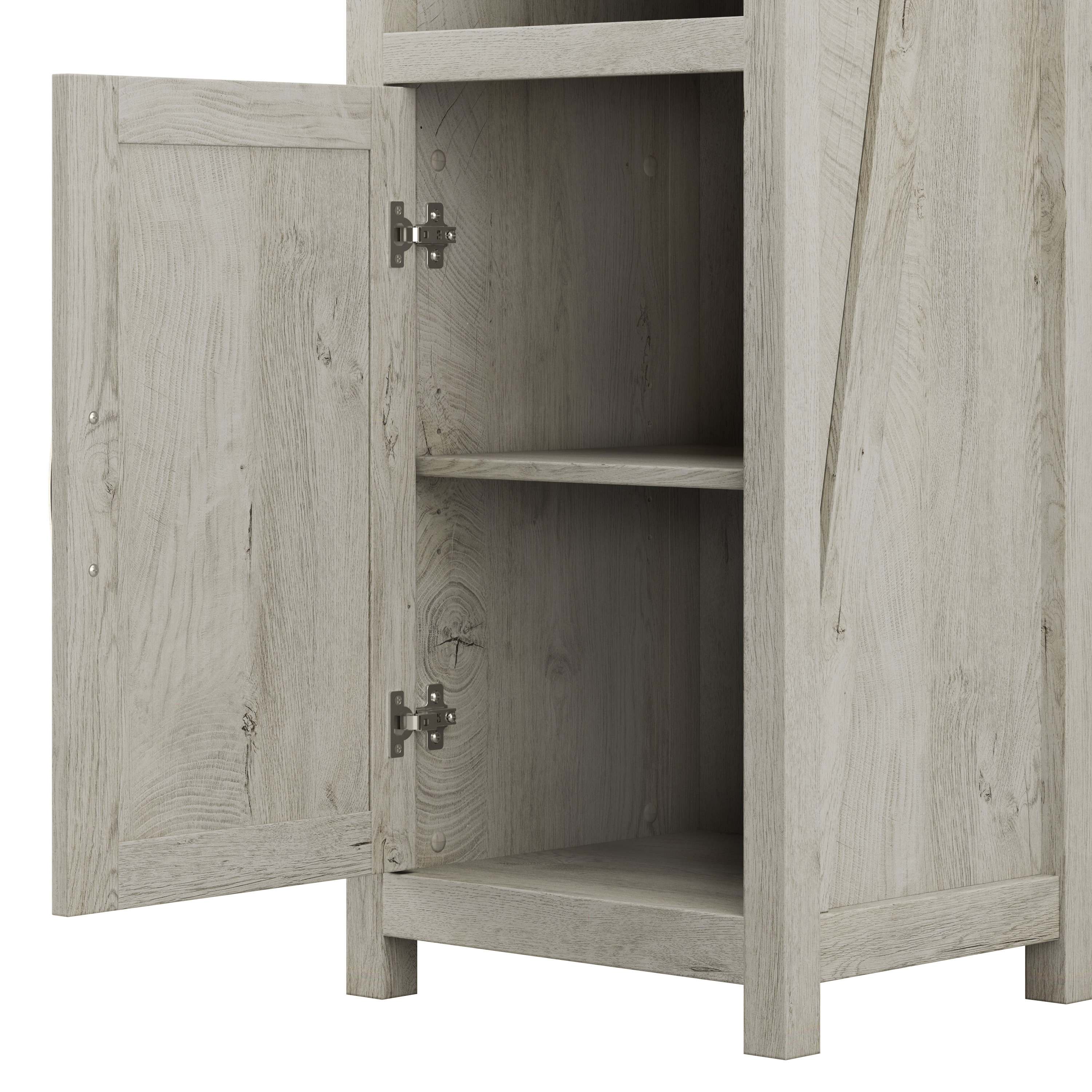 Shop Bush Furniture Knoxville Tall 5 Shelf Bookcase with Doors 04 CGB132CWH-03 #color_cottage white