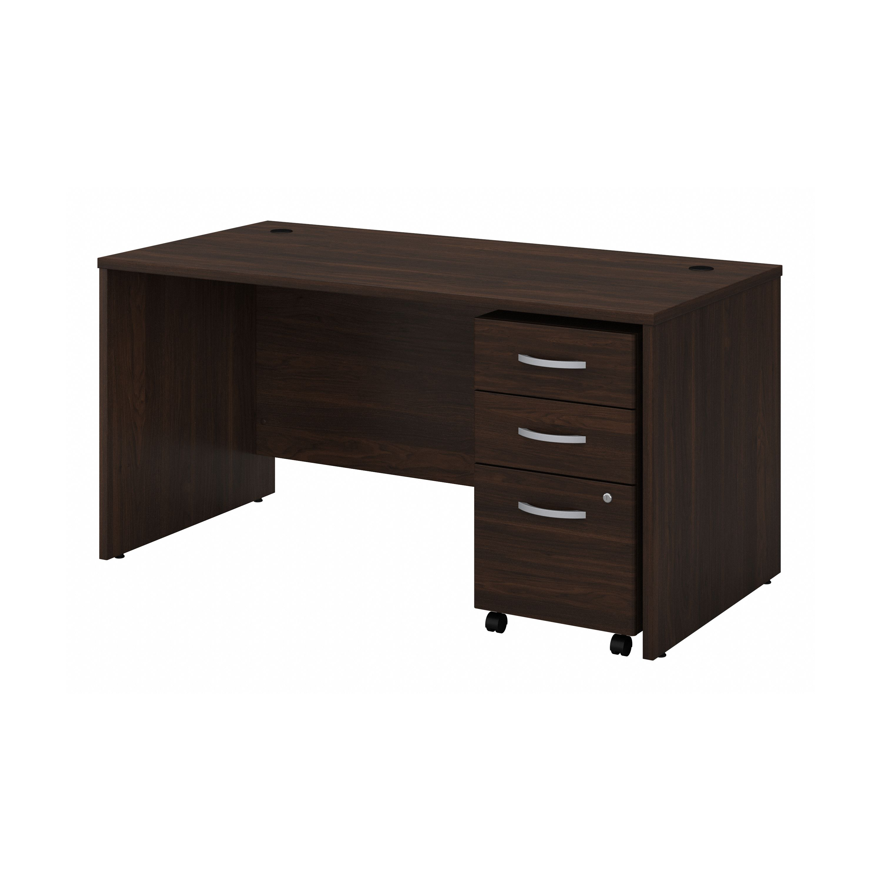 Shop Bush Business Furniture Studio C 60W x 30D Office Desk with Mobile File Cabinet 02 STC014BWSU #color_black walnut