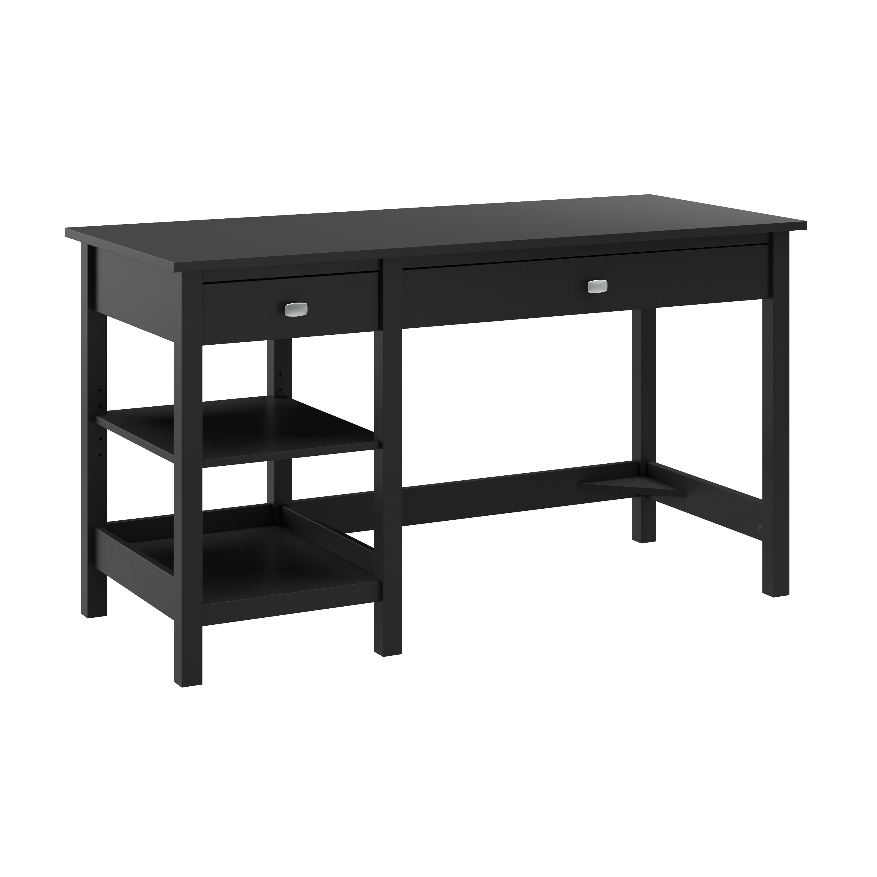 Shop Bush Furniture Broadview 54W Computer Desk with Shelves 02 BDD154CBL-03 #color_classic black