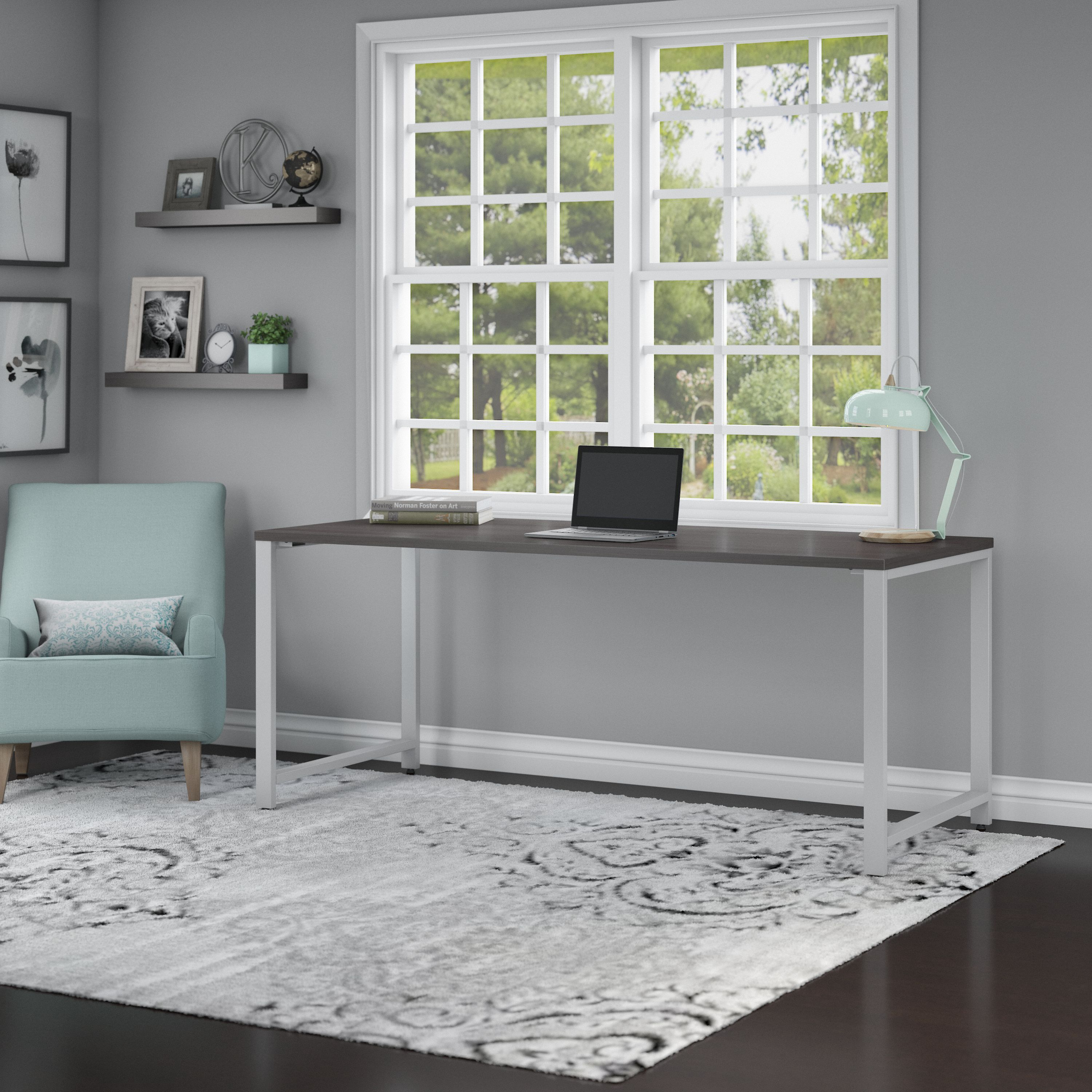 Shop Bush Business Furniture 400 Series 72W x 30D Table Desk with Metal Legs 01 400S145SG #color_storm gray