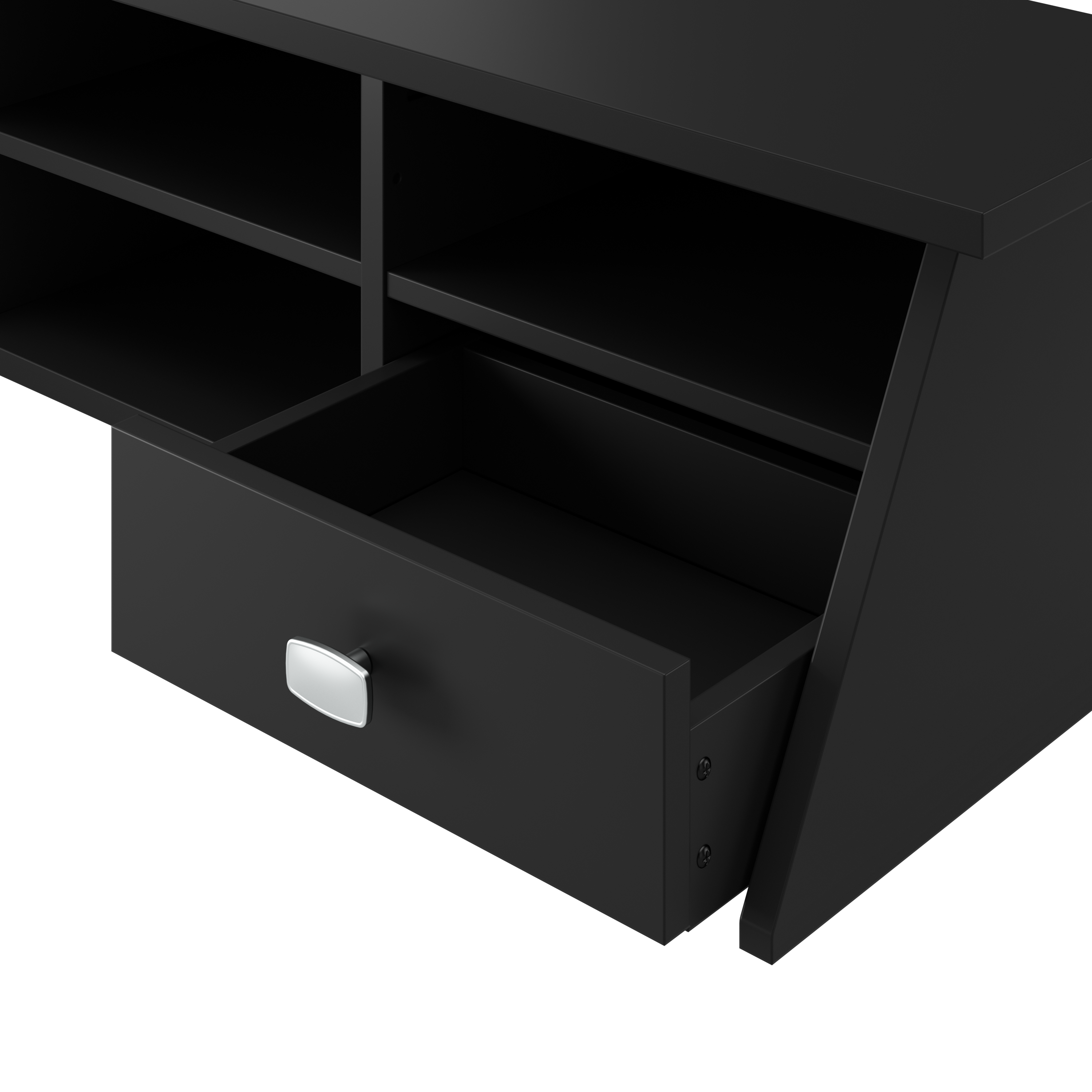 Shop Bush Furniture Broadview 60W L Shaped Computer Desk with Storage and Desktop Organizer 04 BD029CBL #color_classic black