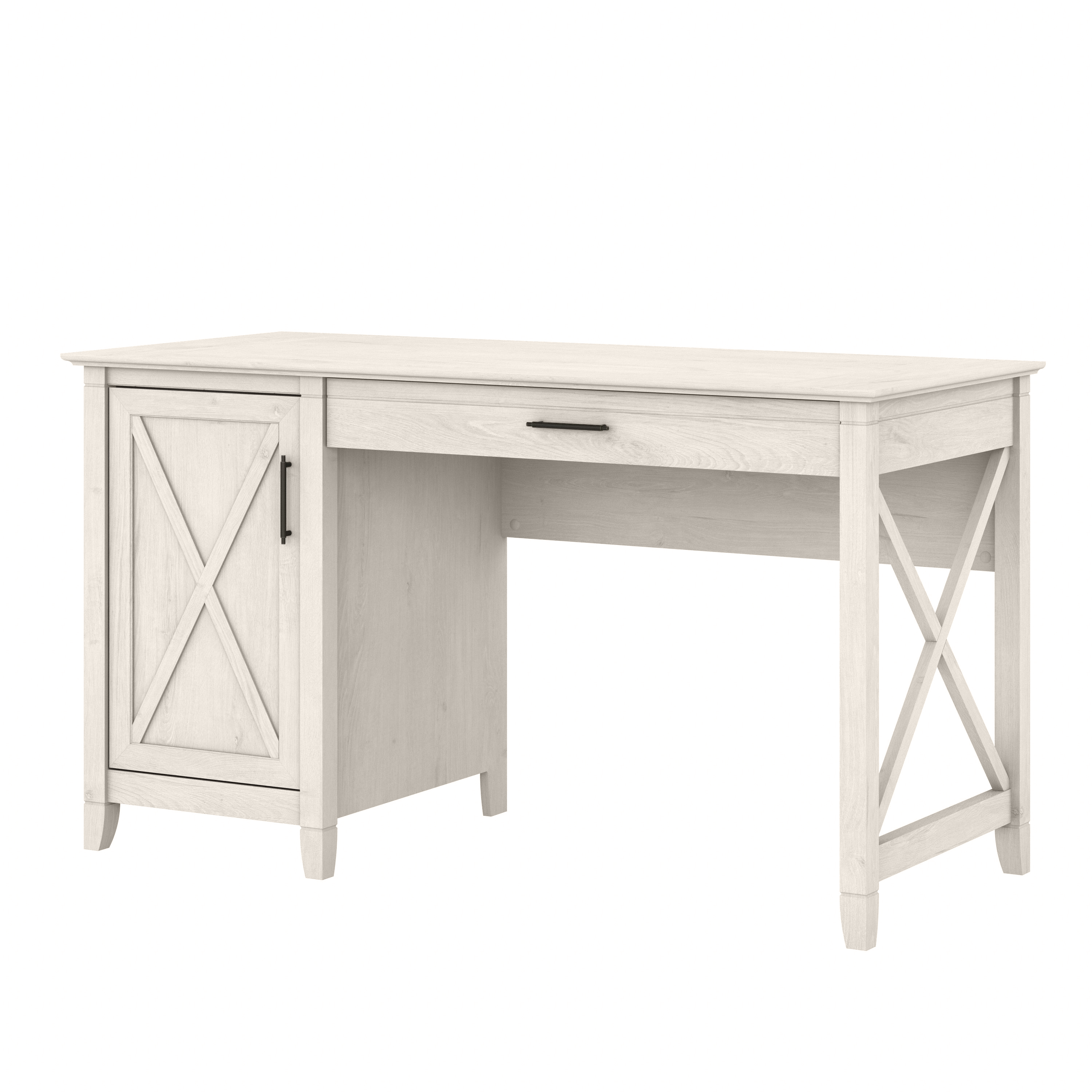 Shop Bush Furniture Key West 54W Computer Desk with Keyboard Tray and Storage 02 KWD154LW-03 #color_linen white oak