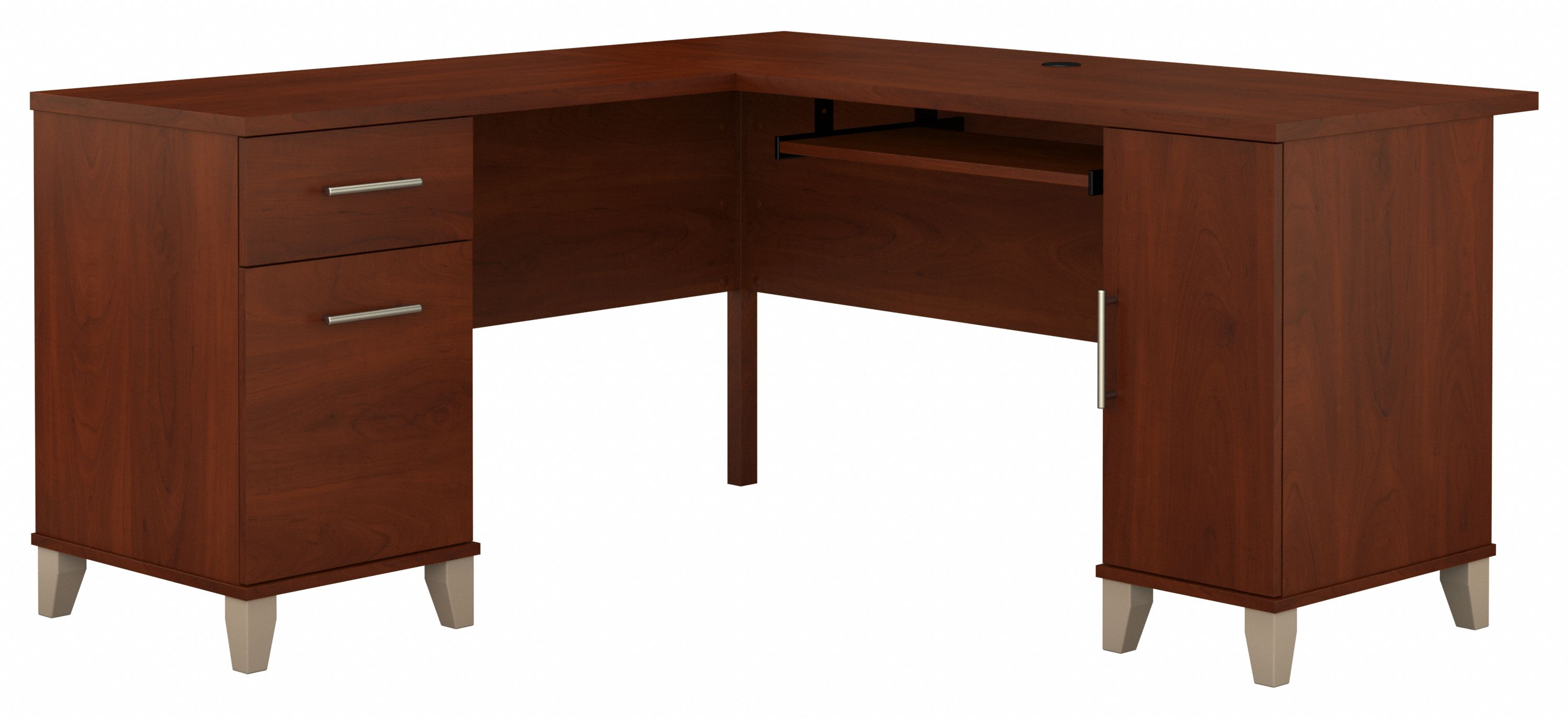 Shop Bush Furniture Somerset 60W L Shaped Desk with Storage 02 WC81730K #color_hansen cherry