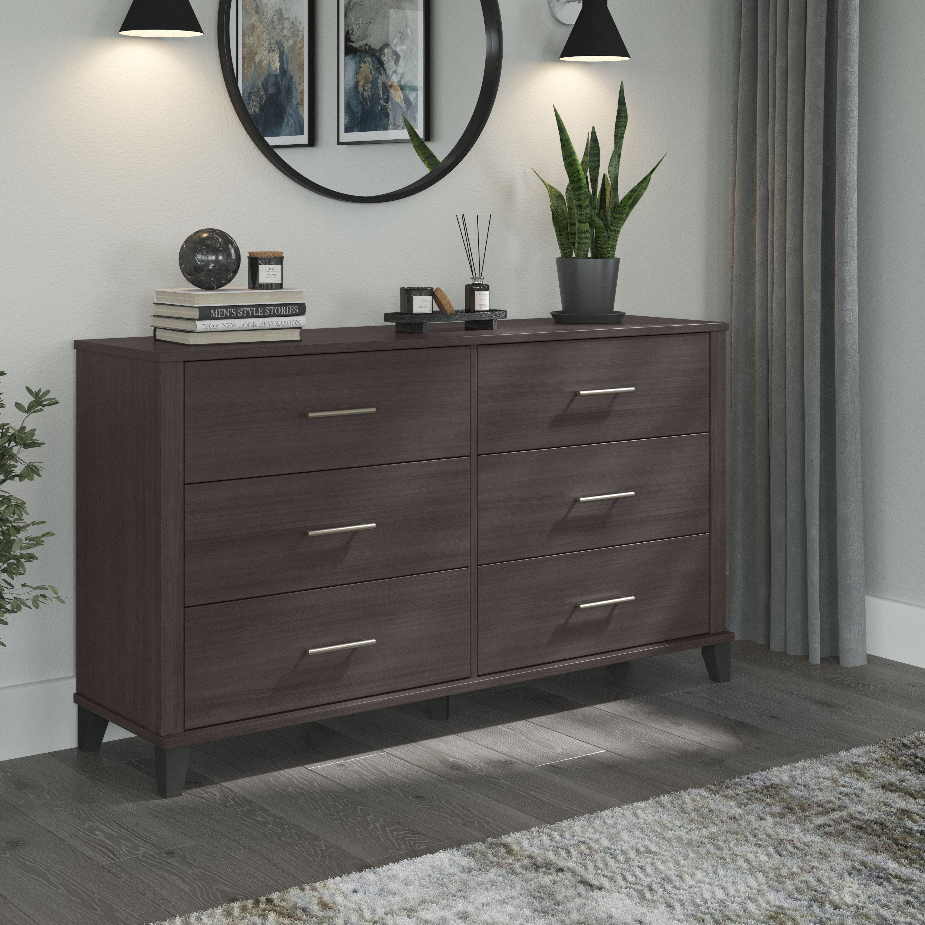 Shop Bush Furniture Somerset 6 Drawer Dresser 01 STS160SGK #color_storm gray