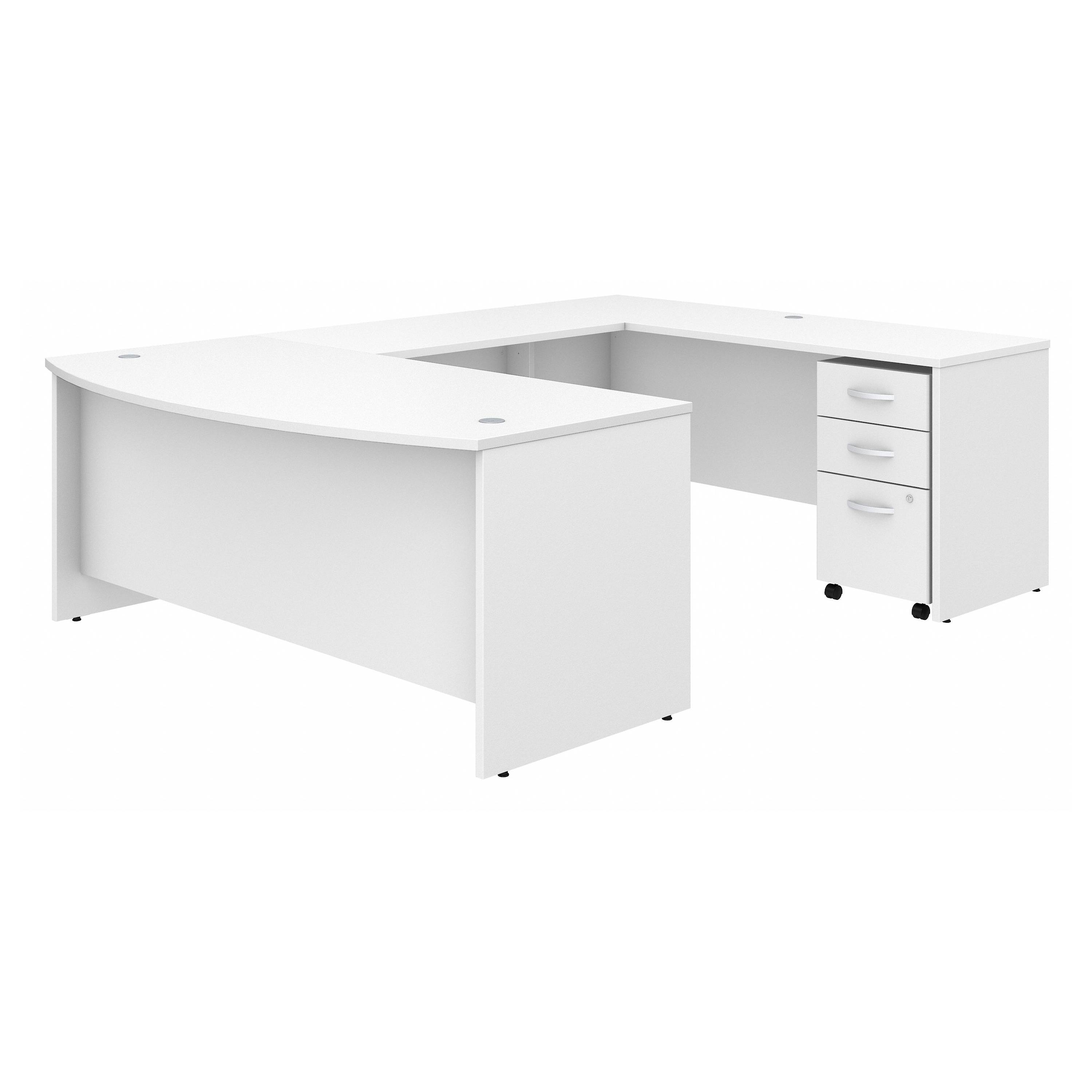 Shop Bush Business Furniture Studio C 72W x 36D U Shaped Desk with Mobile File Cabinet 02 STC004WHSU #color_white