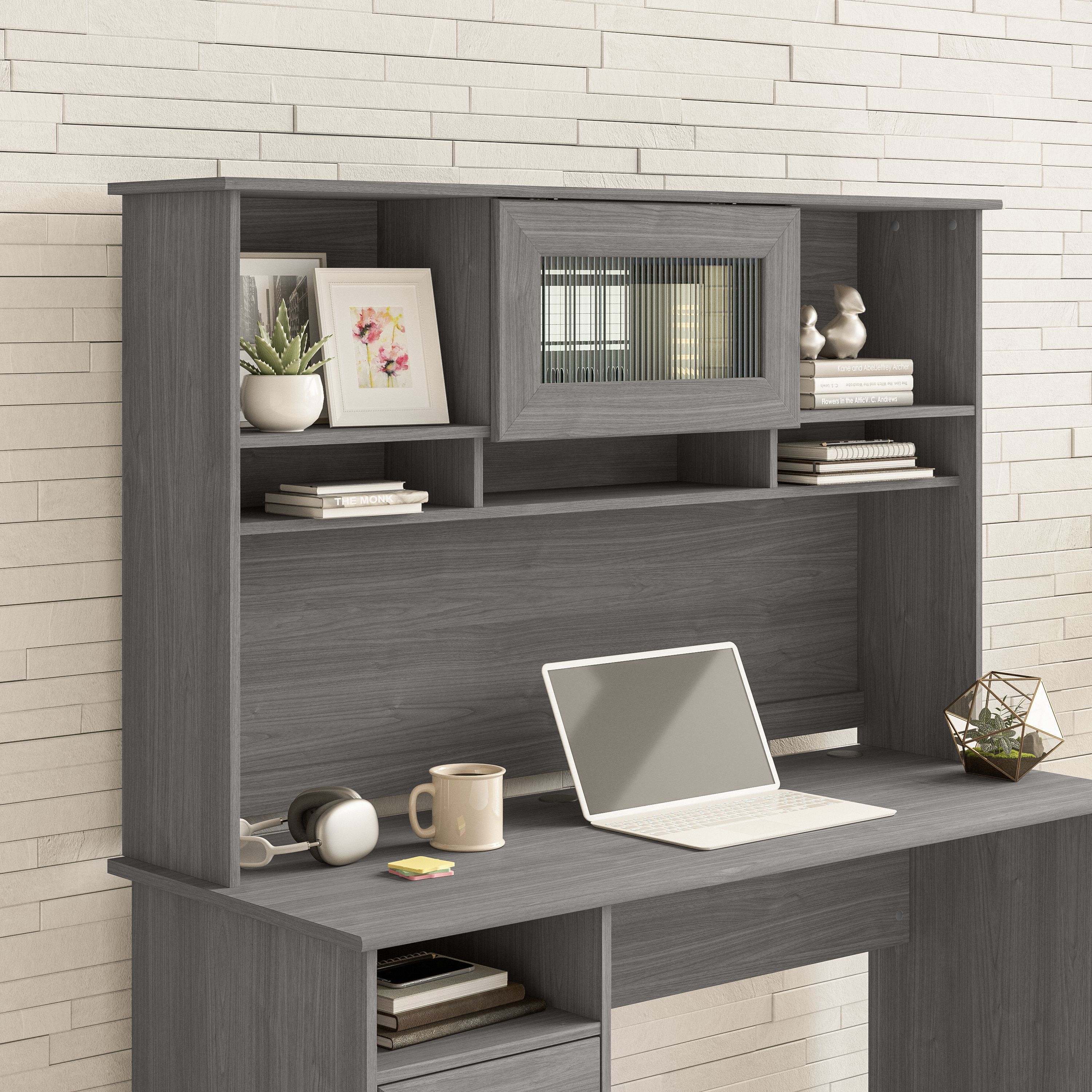 Shop Bush Furniture Cabot 60W Desk Hutch 01 WC31331 #color_modern gray