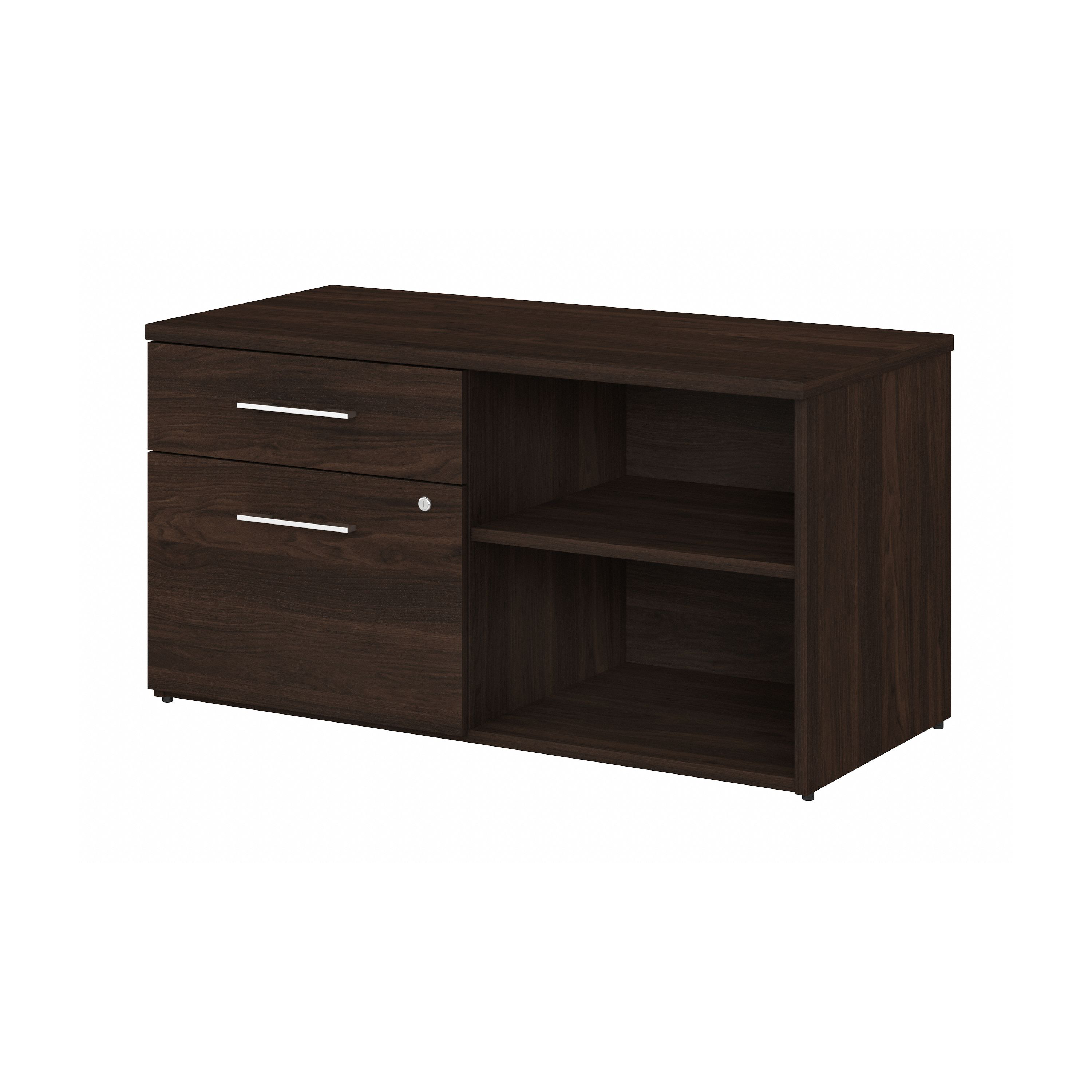 Shop Bush Business Furniture Office 500 Low Storage Cabinet with Drawers and Shelves 02 OFS145BW #color_black walnut