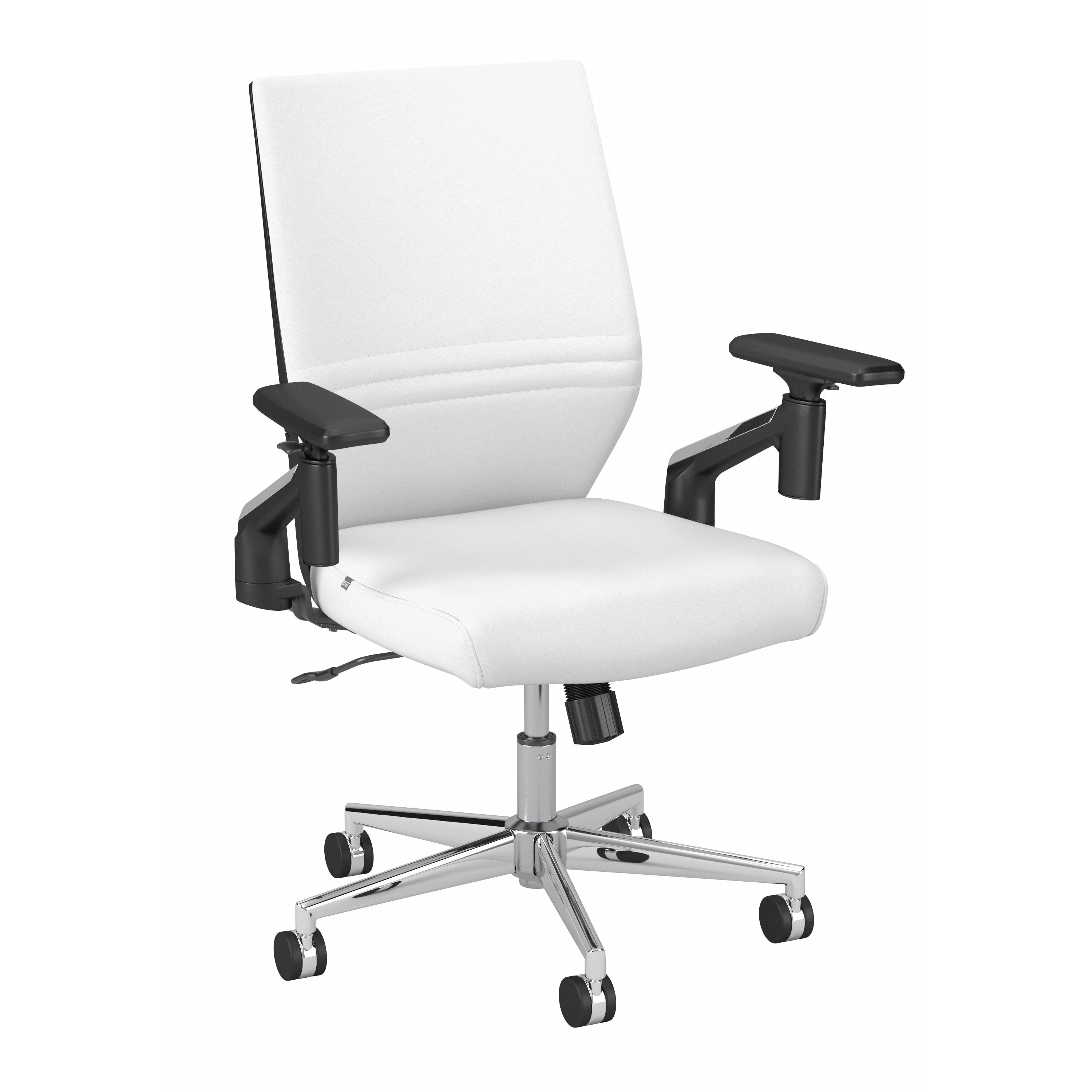 Shop Bush Business Furniture Laguna Mid Back Leather Office Chair 02 CH2701WHL-03 #color_white leather