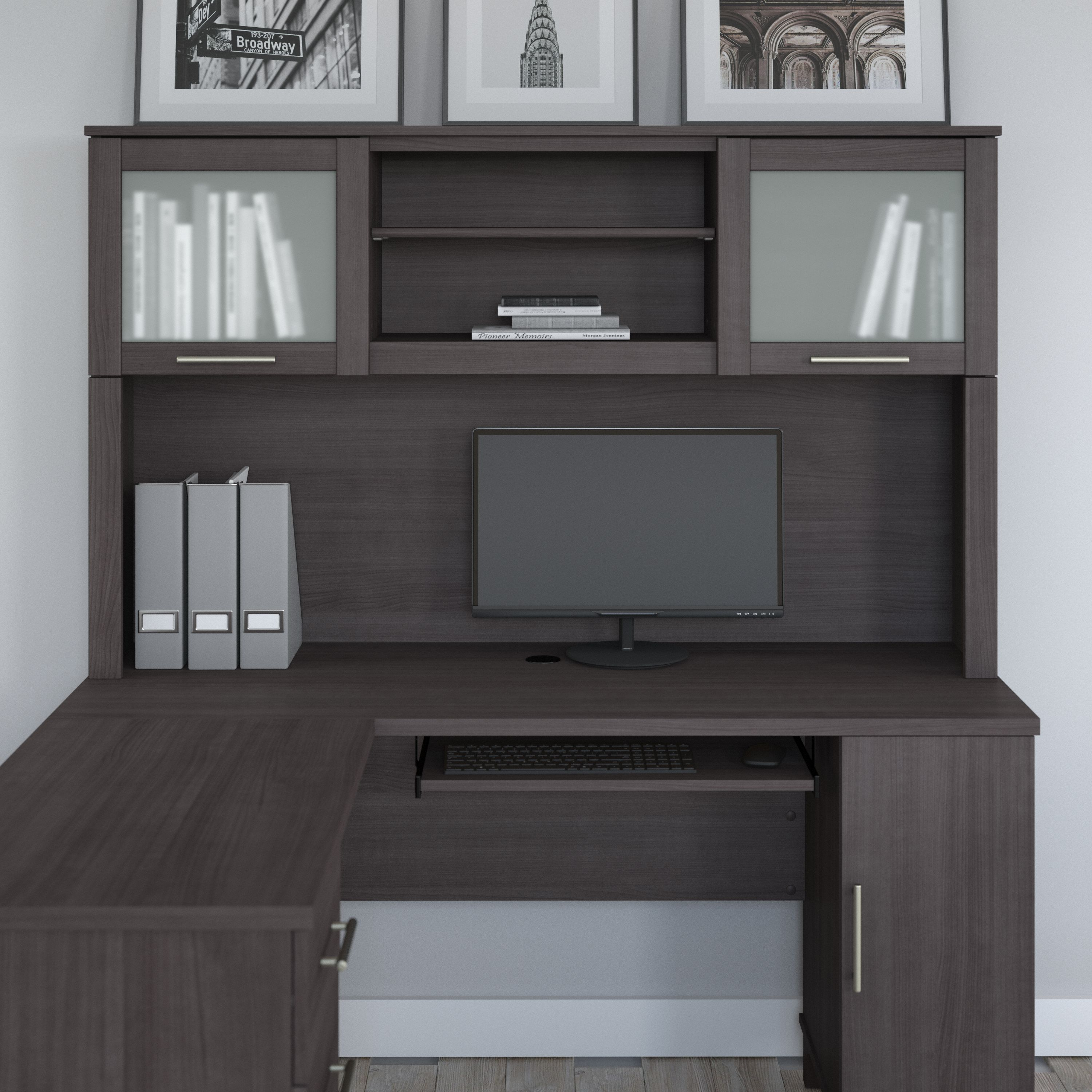 Shop Bush Furniture Somerset 60W Desk Hutch 01 WC81531 #color_storm gray