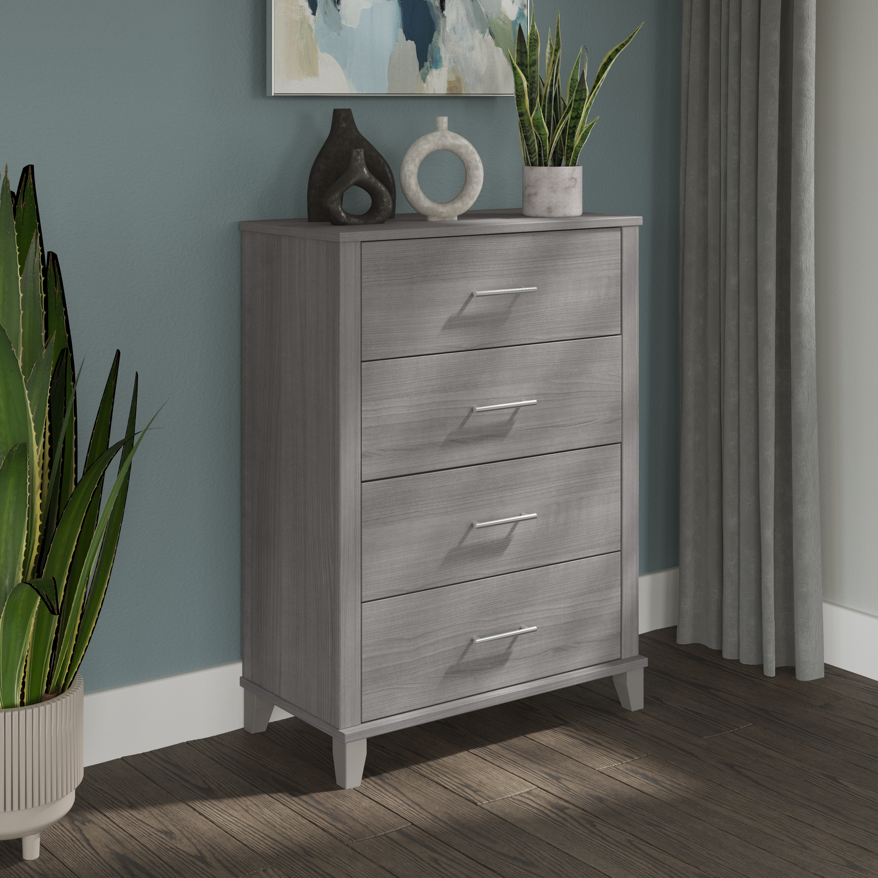 Shop Bush Furniture Somerset Chest of Drawers 01 STS132PG #color_platinum gray