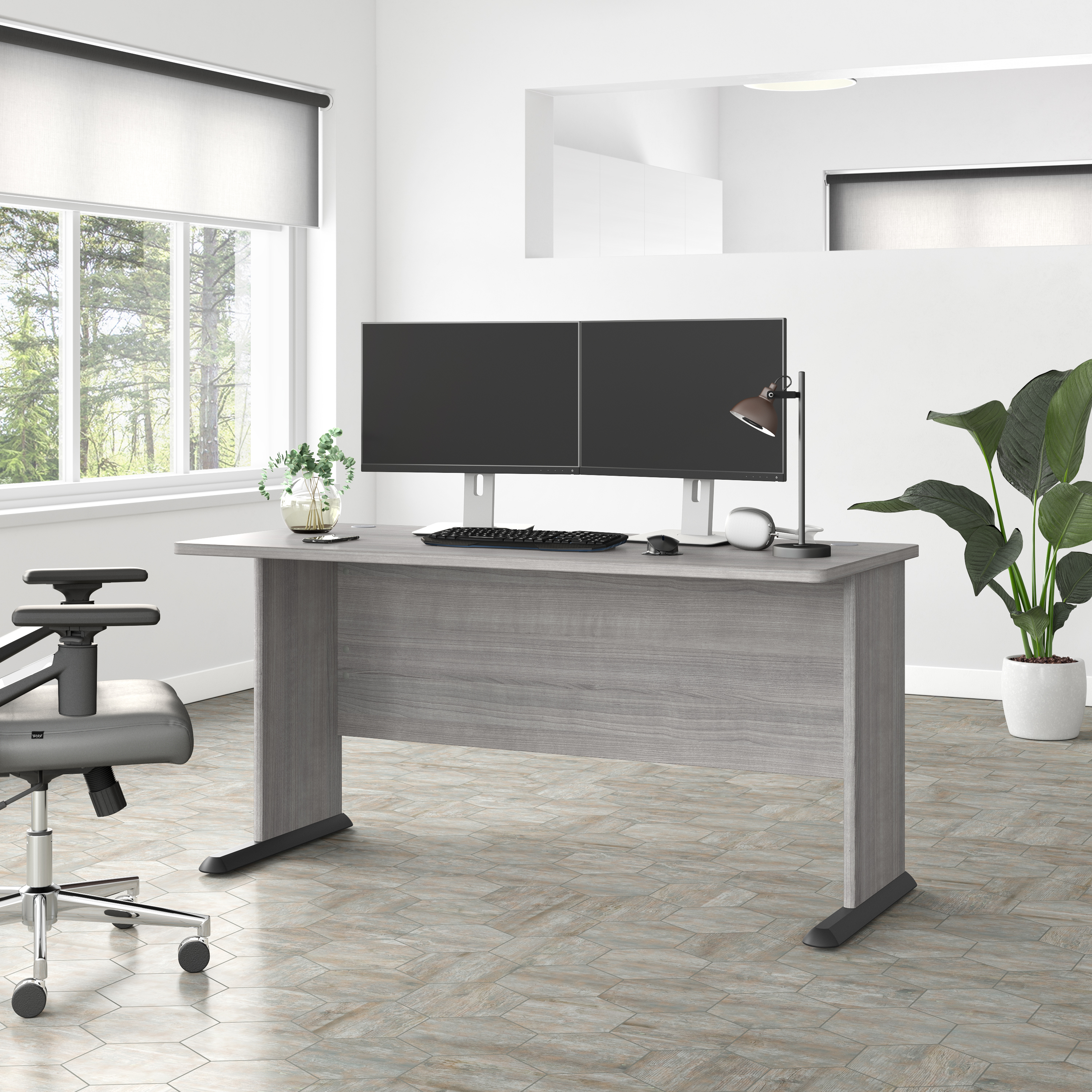 Shop Bush Business Furniture Studio A 60W Computer Desk 01 SDD160PG #color_platinum gray