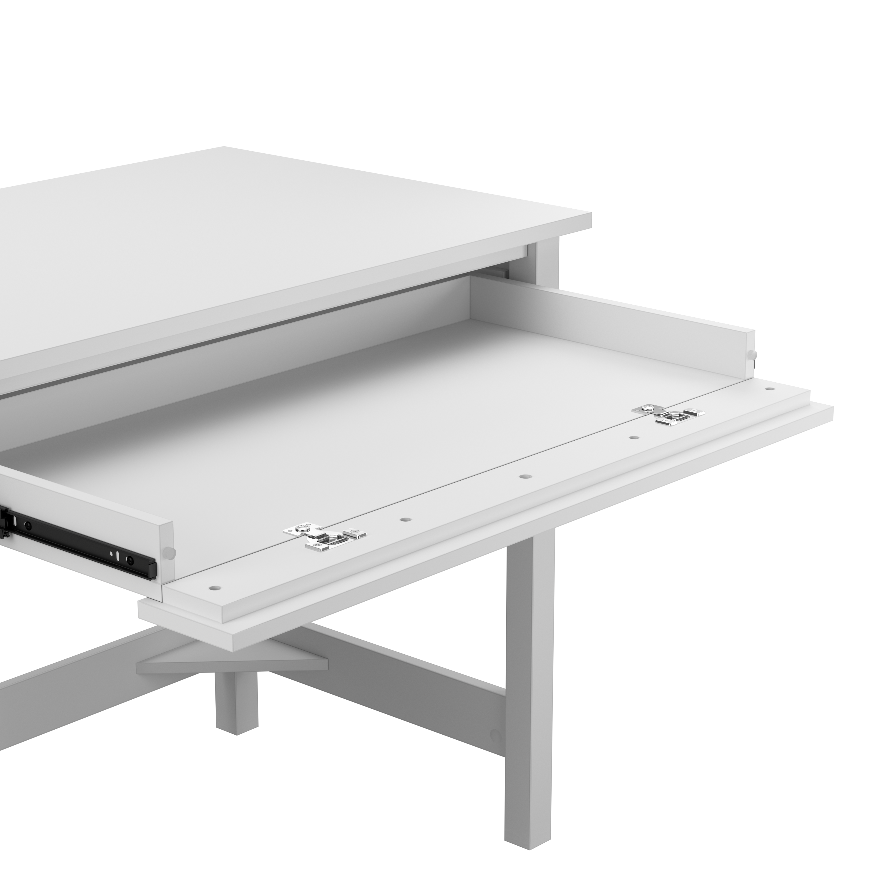 Shop Bush Furniture Broadview 54W Computer Desk with Drawers 03 BDD254WH-03 #color_pure white
