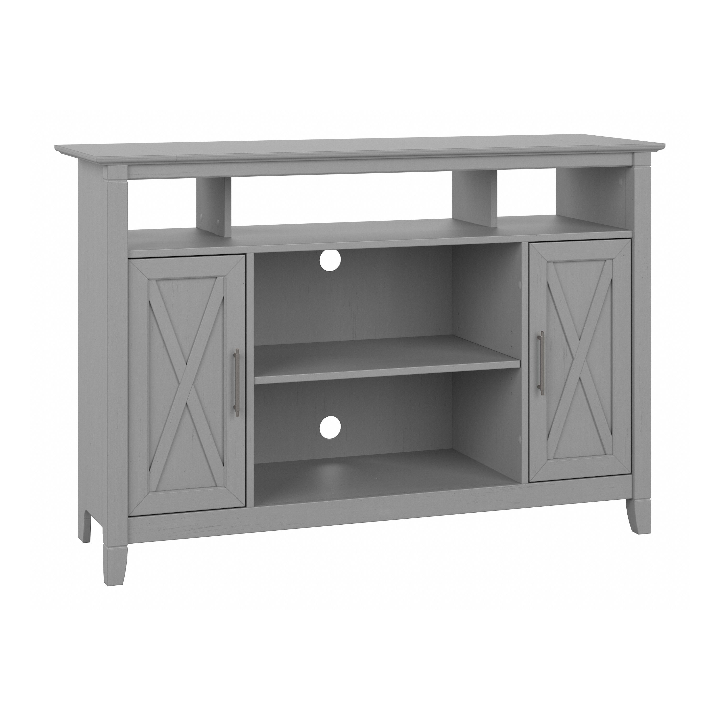 Shop Bush Furniture Key West Tall TV Stand for 55 Inch TV 02 KWV148CG-03 #color_cape cod gray